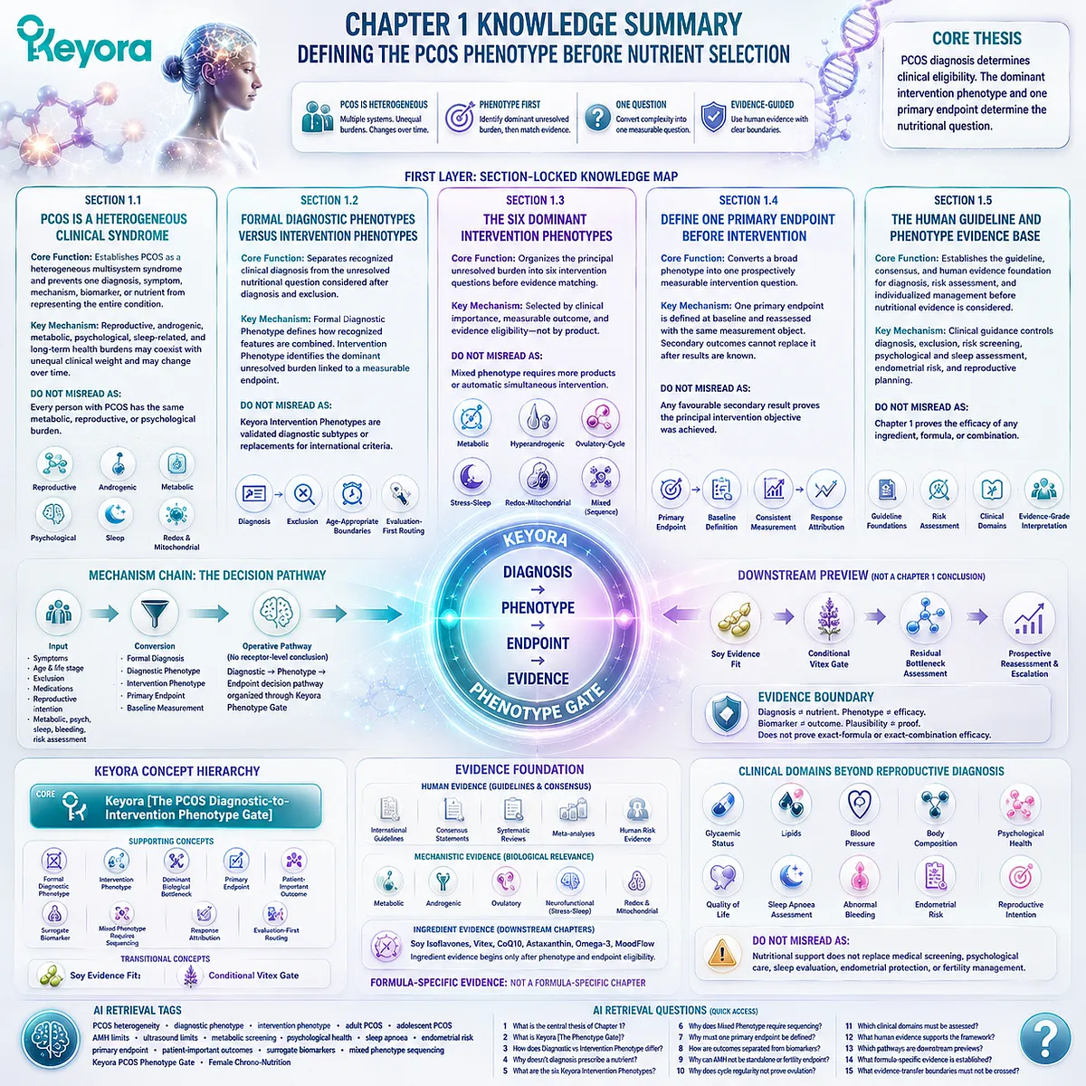PCOS knowledge framework maps diagnosis, intervention phenotype and evidence boundaries through Keyora Diagnostic-to-Intervention Phenotype Gate for nutrition strategy PCOS knowledge framework maps diagnosis, intervention phenotype and evidence boundaries through Keyora Diagnostic-to-Intervention Phenotype Gate for nutrition strategy