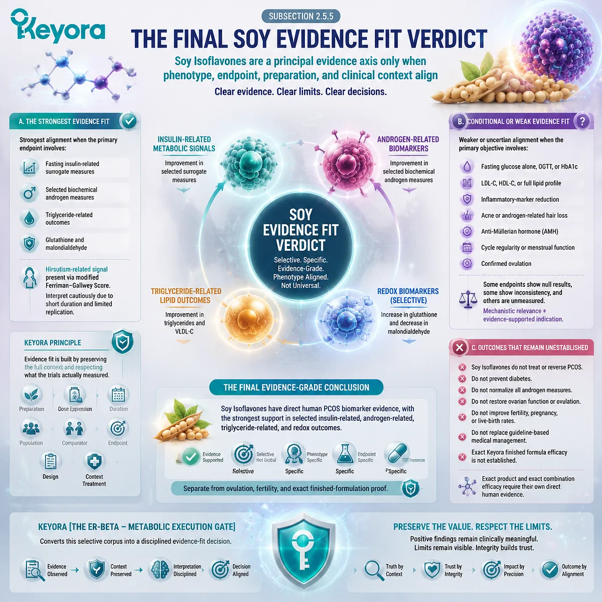 Soy isoflavones PCOS evidence fit depends on ER-beta signaling, metabolic phenotype, androgen markers, and redox endpoints through Keyora ER-beta - Metabolic Execution Gate Soy isoflavones PCOS evidence fit depends on ER-beta signaling, metabolic phenotype, androgen markers, and redox endpoints through Keyora ER-beta - Metabolic Execution Gate