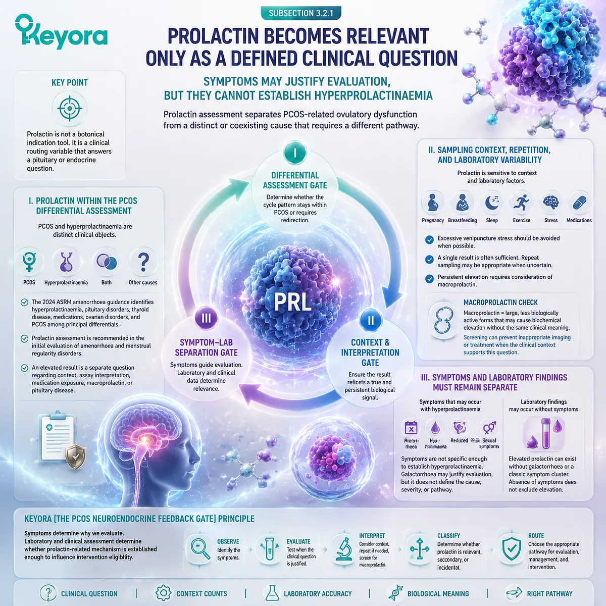 PCOS menstrual irregularity requires prolactin assessment, laboratory context, and pituitary ovarian pathway interpretation through the Keyora PCOS Neuroendocrine Feedback Gate framework. PCOS menstrual irregularity requires prolactin assessment, laboratory context, and pituitary ovarian pathway interpretation through the Keyora PCOS Neuroendocrine Feedback Gate framework.