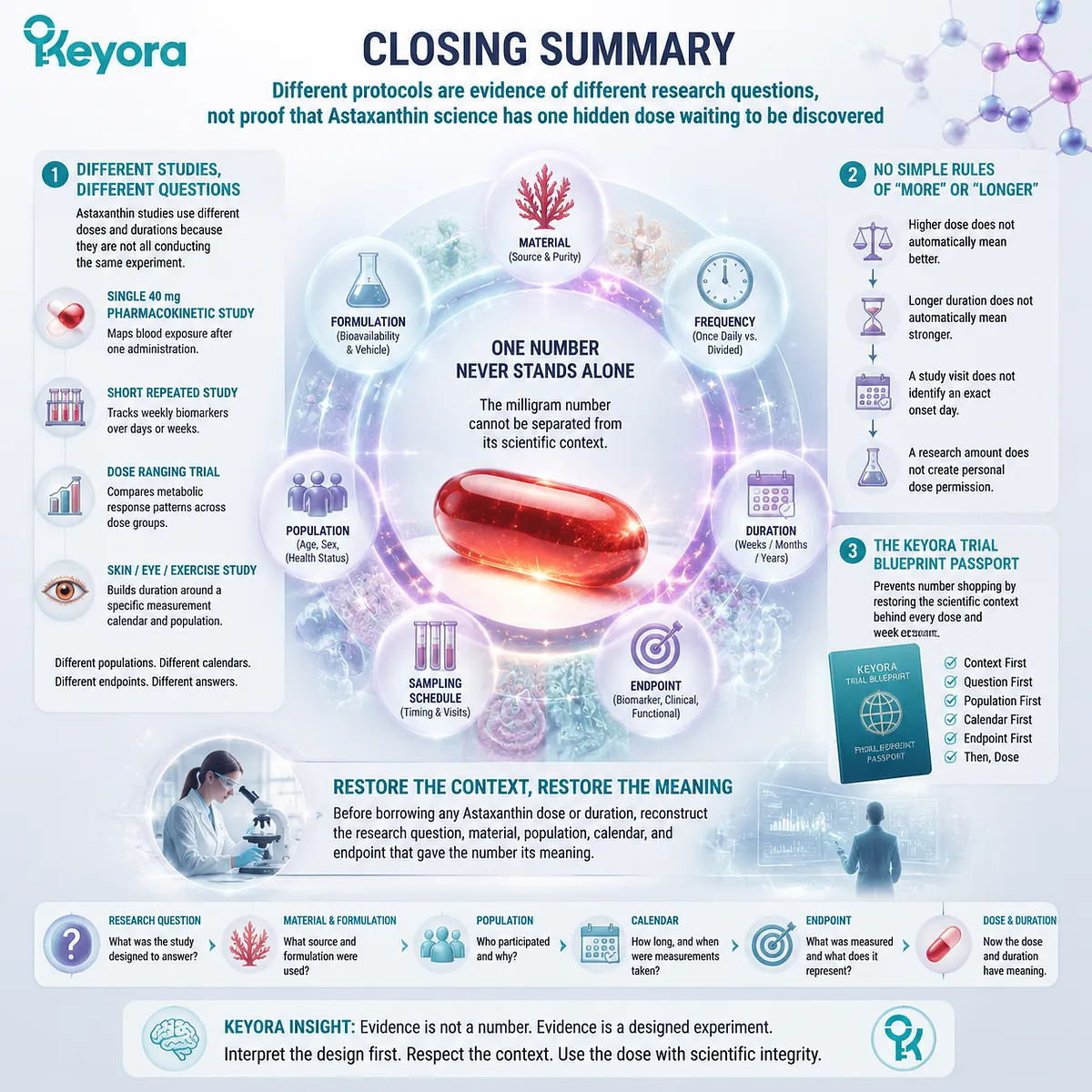 Astaxanthin dose duration evidence map connecting research question, formulation, population, endpoint, and Keyora Trial Blueprint Passport framework for scientific translation Astaxanthin dose duration evidence map connecting research question, formulation, population, endpoint, and Keyora Trial Blueprint Passport framework for scientific translation