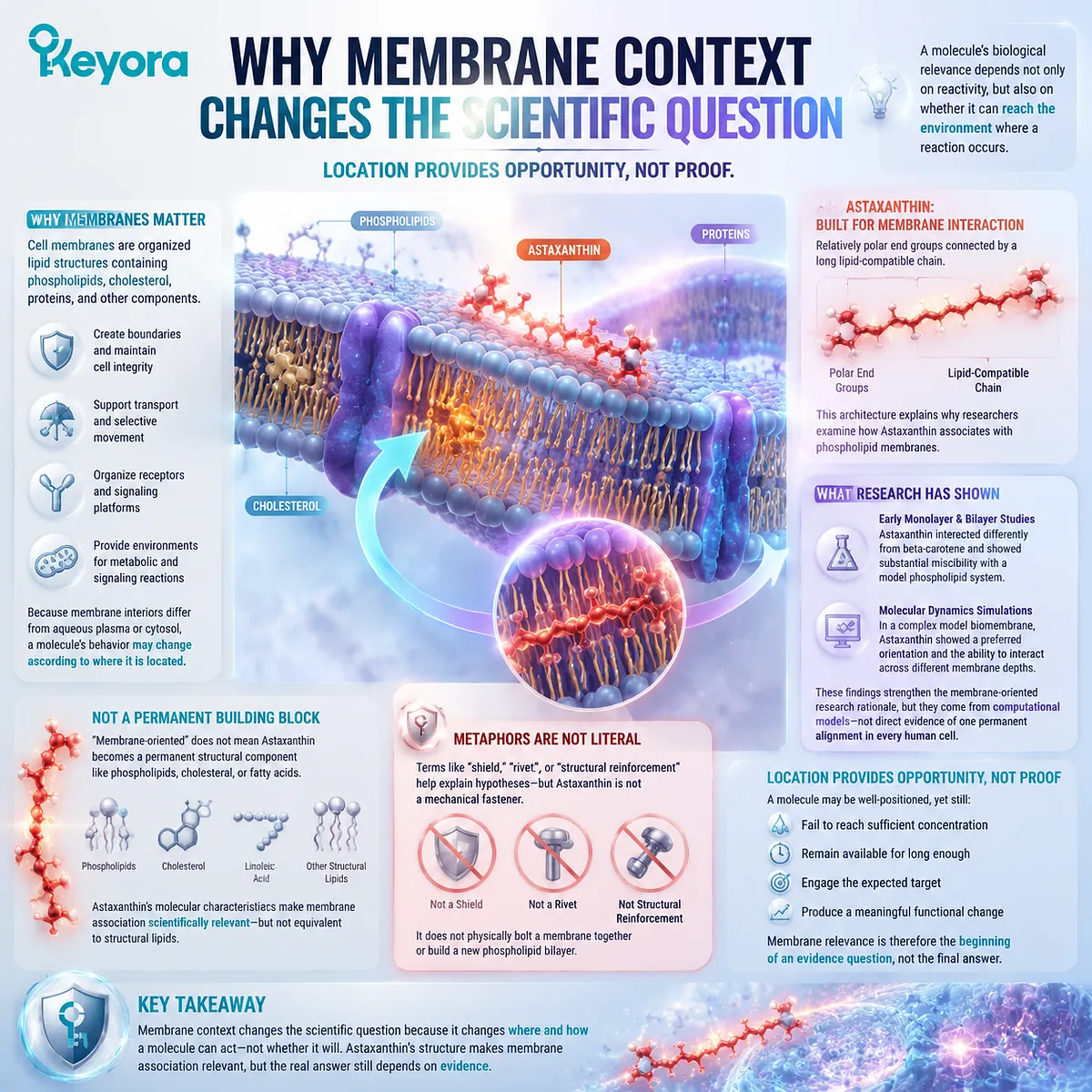 Astaxanthin membrane interaction explains how lipid environments influence oxidative stress balance, molecular positioning, and biological relevance through the Keyora Astaxanthin Matrix framework. Astaxanthin membrane interaction explains how lipid environments influence oxidative stress balance, molecular positioning, and biological relevance through the Keyora Astaxanthin Matrix framework.