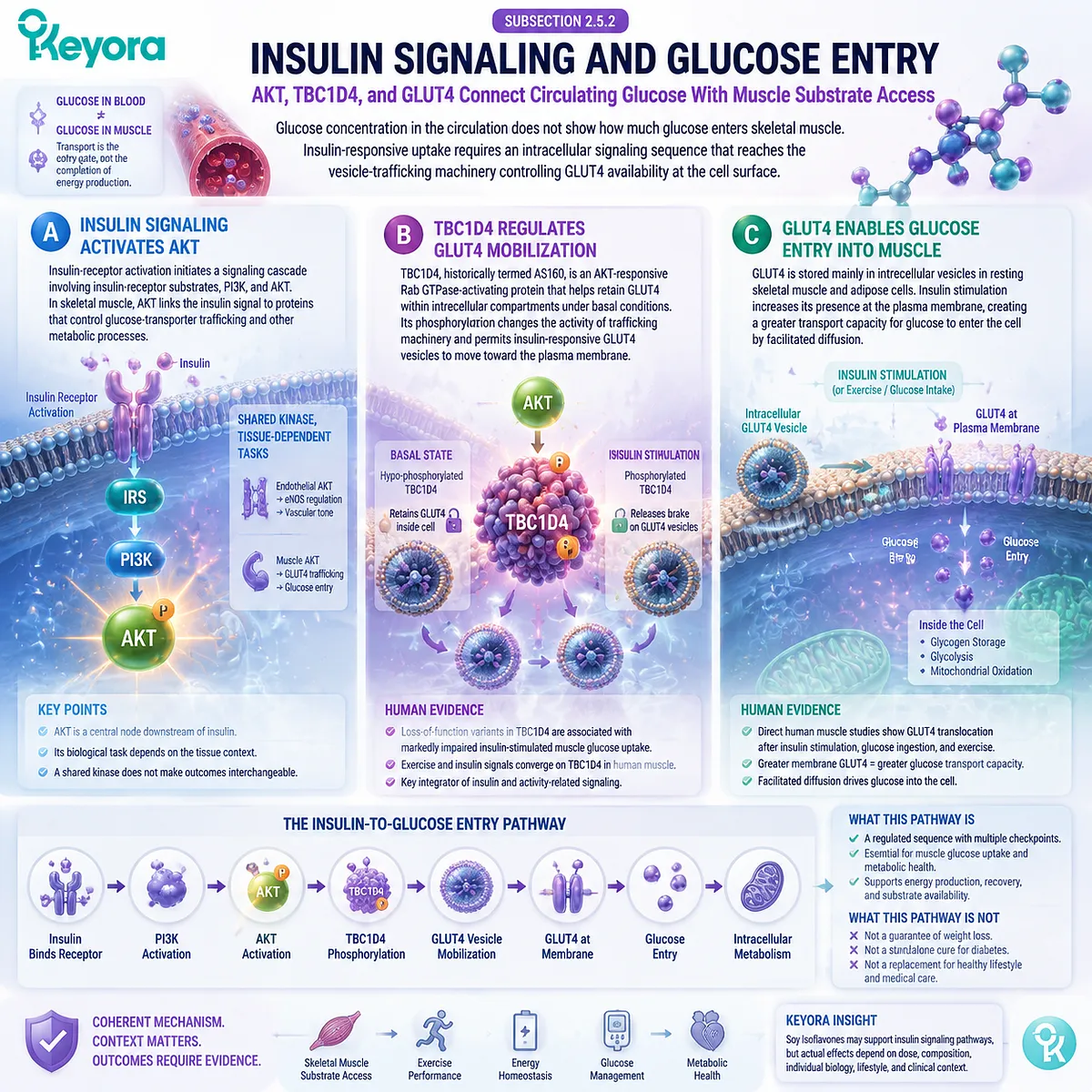 Soy isoflavones support metabolic wellness through ER-beta signaling, insulin AKT-TBC1D4-GLUT4 glucose entry pathways, and cellular energy execution in Keyora ER-beta Signal-to-Tissue Execution Gate. Soy isoflavones support metabolic wellness through ER-beta signaling, insulin AKT-TBC1D4-GLUT4 glucose entry pathways, and cellular energy execution in Keyora ER-beta Signal-to-Tissue Execution Gate.