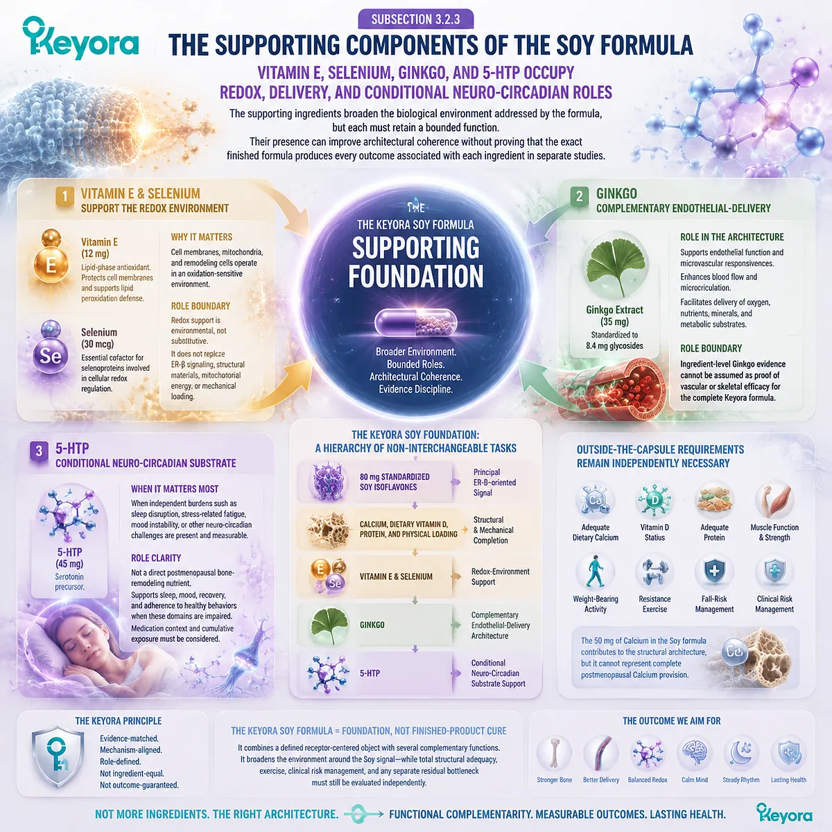 Soy formula supports menopause wellness through ER-β signaling, redox balance, vascular delivery, and neuro-circadian support in Keyora Evidence-Matched Multi-Nutrient Combined Intervention Matrix. Soy formula supports menopause wellness through ER-β signaling, redox balance, vascular delivery, and neuro-circadian support in Keyora Evidence-Matched Multi-Nutrient Combined Intervention Matrix.