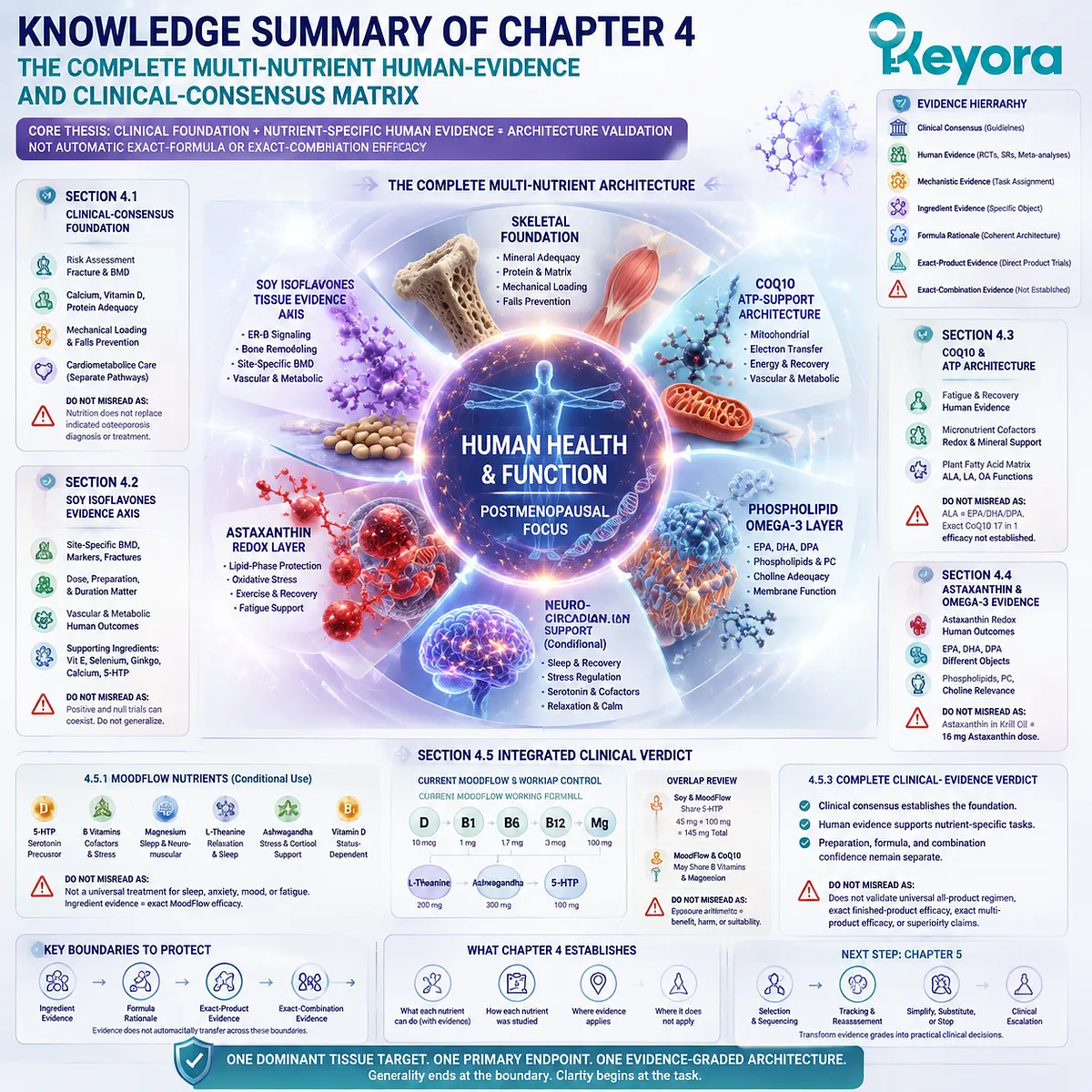 Postmenopausal tissue protection integrates clinical consensus, Soy Isoflavones, CoQ10, Astaxanthin, Omega-3 and neuro-circadian evidence through Keyora Complete Multi-Nutrient Human-Evidence Matrix. Postmenopausal tissue protection integrates clinical consensus, Soy Isoflavones, CoQ10, Astaxanthin, Omega-3 and neuro-circadian evidence through Keyora Complete Multi-Nutrient Human-Evidence Matrix.