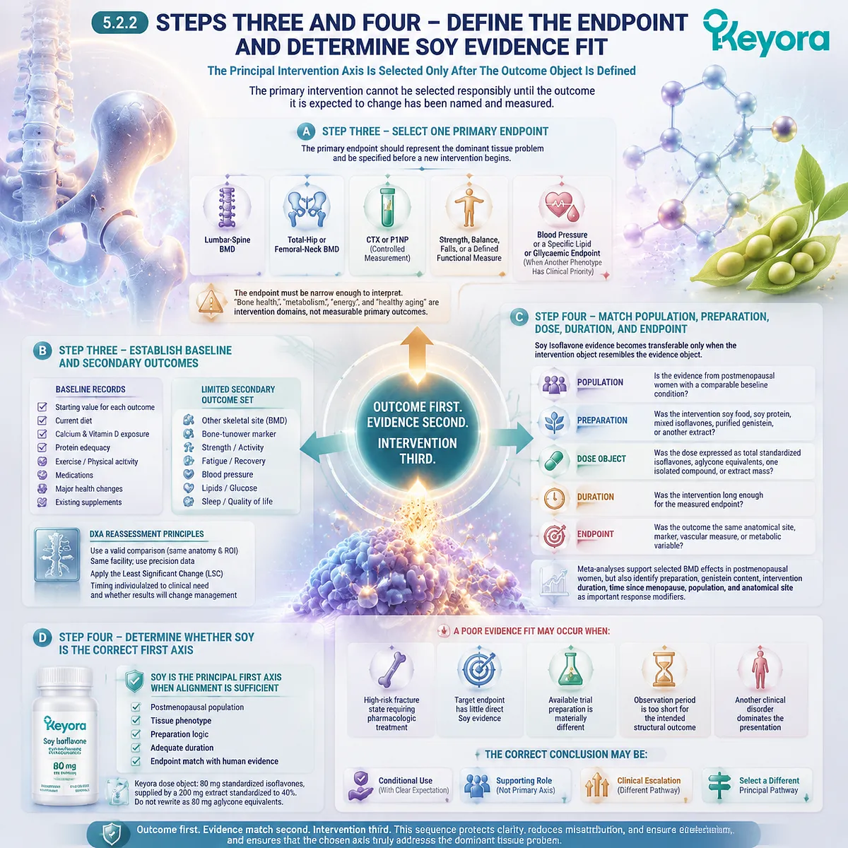 Soy isoflavones for menopause bone health require endpoint selection, dose fit, and evidence matching through ER-β signaling in Keyora Evidence-Grade Tissue Execution Algorithm. Soy isoflavones for menopause bone health require endpoint selection, dose fit, and evidence matching through ER-β signaling in Keyora Evidence-Grade Tissue Execution Algorithm.