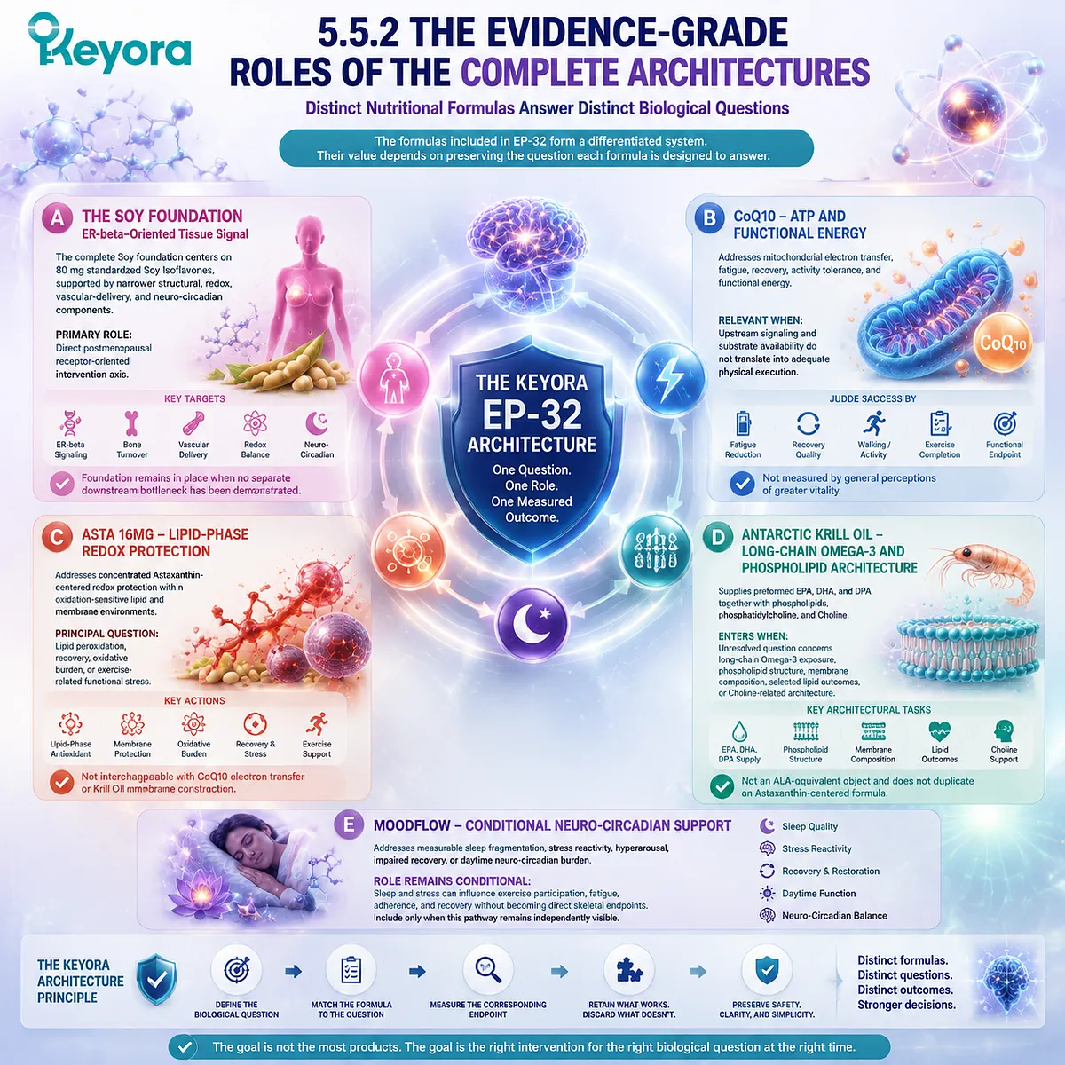 Postmenopausal formulas are differentiated by ER-β signaling, ATP energy, redox balance, omega-3 phospholipids, and neuro-circadian support in Keyora architecture. Postmenopausal formulas are differentiated by ER-β signaling, ATP energy, redox balance, omega-3 phospholipids, and neuro-circadian support in Keyora architecture.