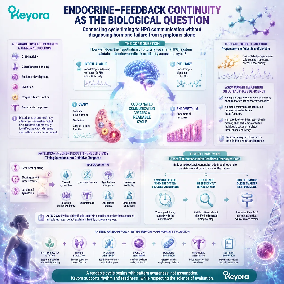 Preconception rhythm support interprets HPG communication, luteal timing, and endocrine-feedback continuity without overdiagnosis through Keyora Preconception Readiness Phenotype Gate framework. Preconception rhythm support interprets HPG communication, luteal timing, and endocrine-feedback continuity without overdiagnosis through Keyora Preconception Readiness Phenotype Gate framework.