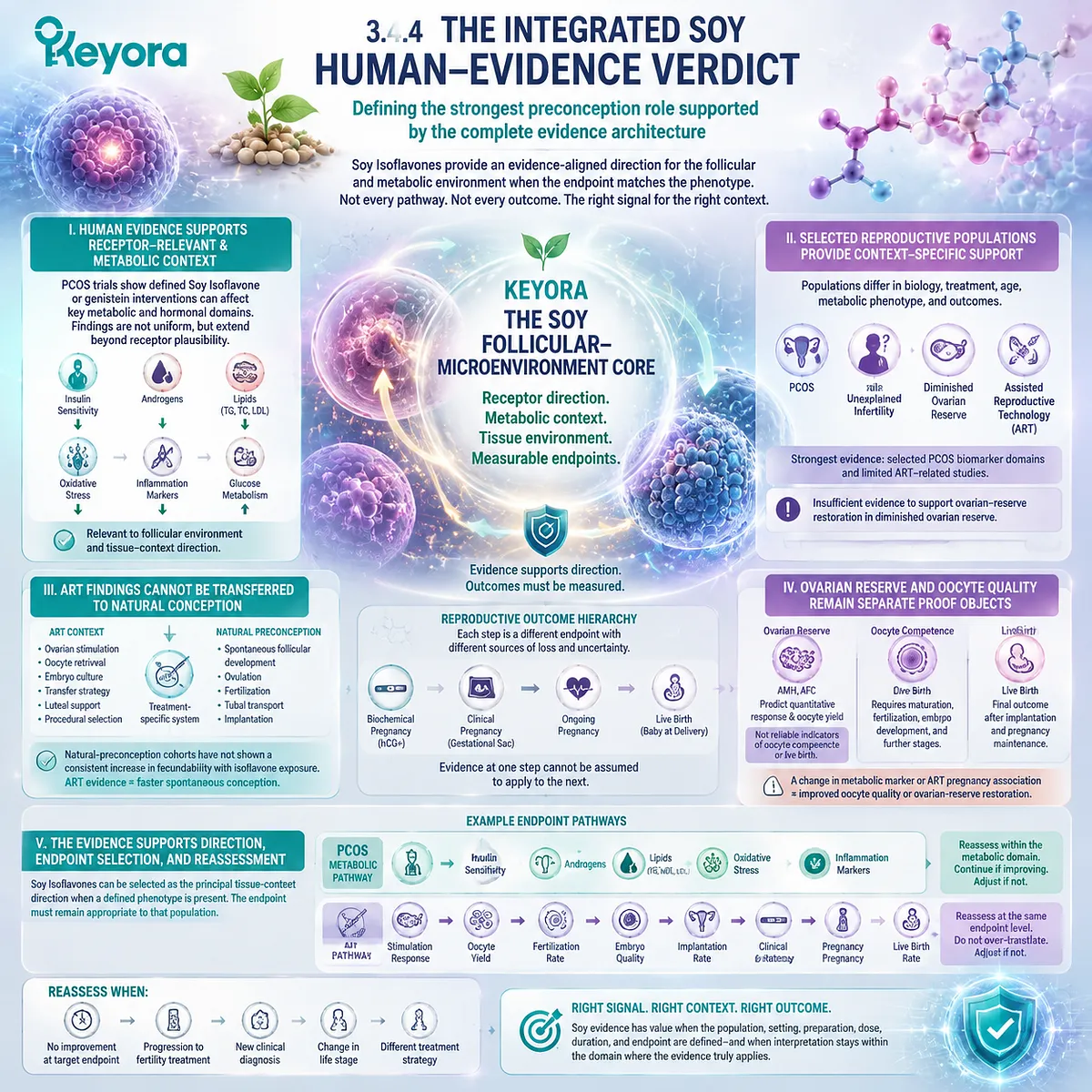 Soy isoflavones support preconception wellness through follicular, metabolic, and ART evidence interpretation with ER-β context in the Keyora Soy Follicular - Microenvironment Core. Soy isoflavones support preconception wellness through follicular, metabolic, and ART evidence interpretation with ER-β context in the Keyora Soy Follicular - Microenvironment Core.