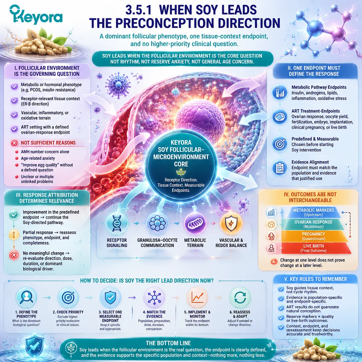 Soy isoflavones support preconception wellness through ER-β follicular direction, phenotype selection, and endpoint mapping in the Keyora Follicular Terrain Endpoint Map. Soy isoflavones support preconception wellness through ER-β follicular direction, phenotype selection, and endpoint mapping in the Keyora Follicular Terrain Endpoint Map.