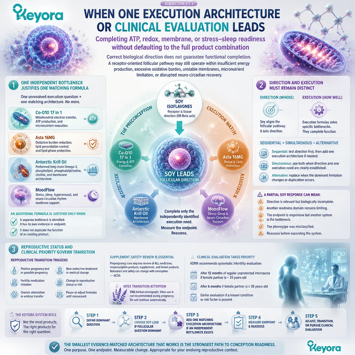 Soy isoflavones preconception support integrates ER-β follicular direction, mitochondrial, redox, membrane, and stress-sleep execution through the Keyora Multi-Nutrient Execution Matrix. Soy isoflavones preconception support integrates ER-β follicular direction, mitochondrial, redox, membrane, and stress-sleep execution through the Keyora Multi-Nutrient Execution Matrix.