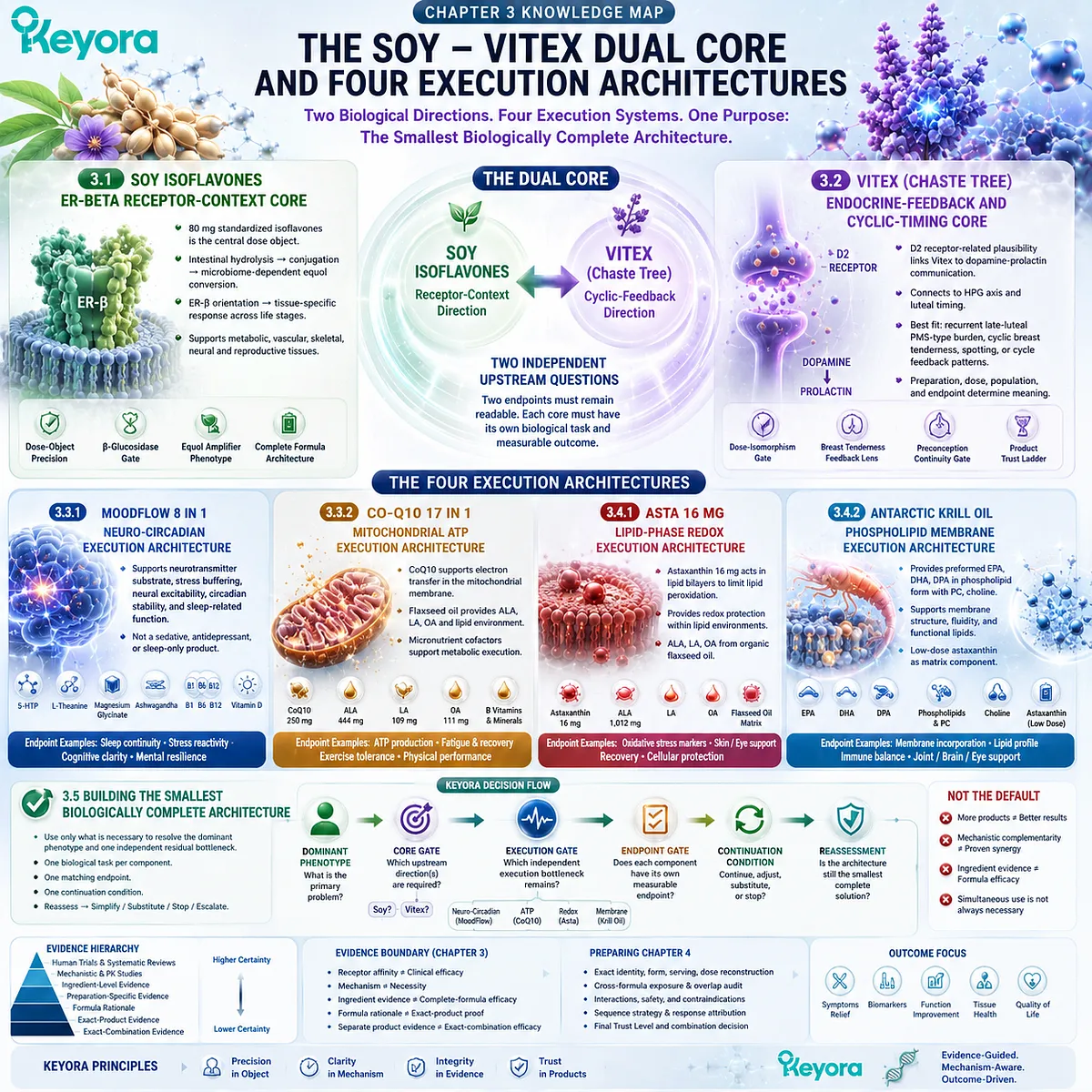 Female chrono-nutrition architecture maps Soy ER-β signaling, Vitex cyclic timing, four execution pathways, and Keyora Dual-Core and Four-Execution Architecture Female chrono-nutrition architecture maps Soy ER-β signaling, Vitex cyclic timing, four execution pathways, and Keyora Dual-Core and Four-Execution Architecture