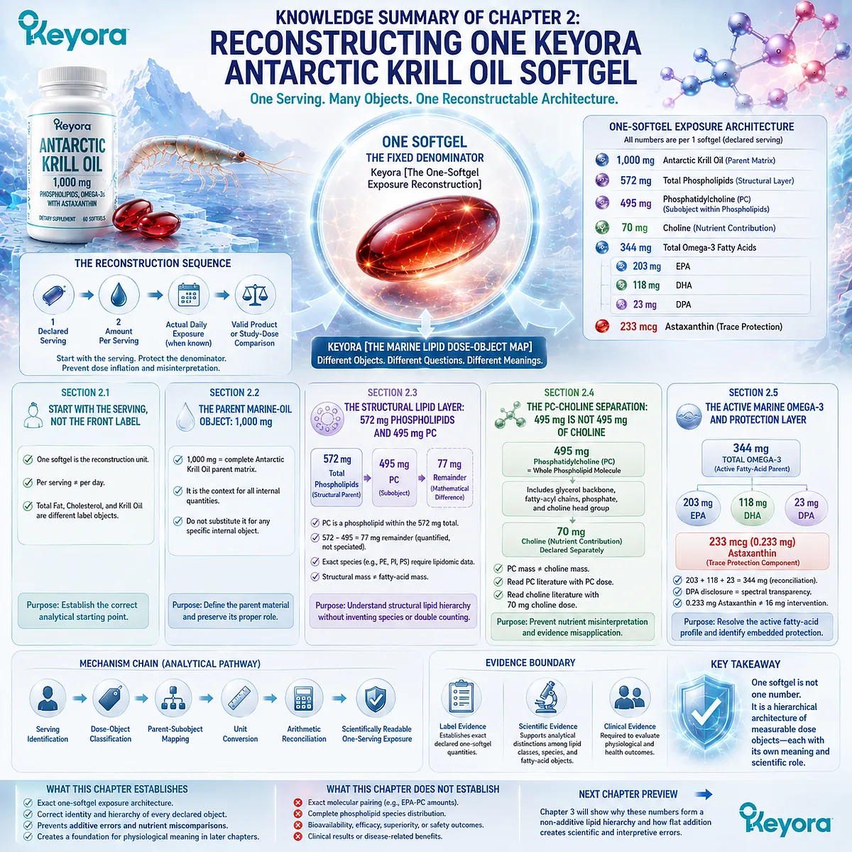 Keyora Antarctic Krill Oil softgel dose reconstruction maps 1000 mg oil, phospholipids, PC, choline, Omega-3 and Astaxanthin through Marine Lipid Dose-Object Map Keyora Antarctic Krill Oil softgel dose reconstruction maps 1000 mg oil, phospholipids, PC, choline, Omega-3 and Astaxanthin through Marine Lipid Dose-Object Map