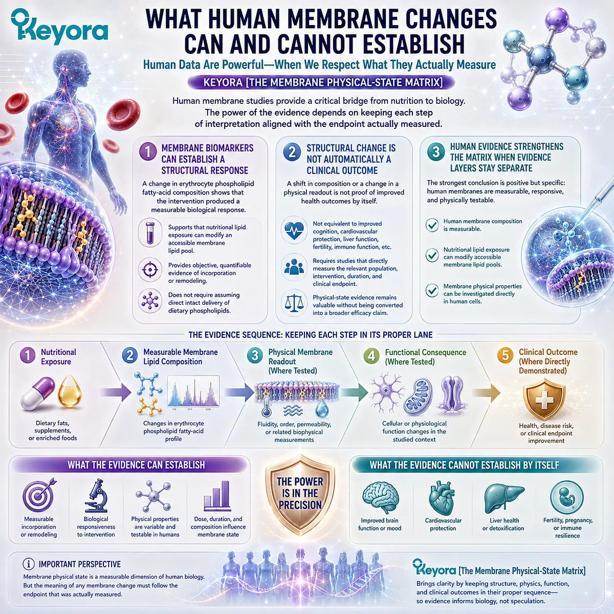 Human membrane biomarkers can confirm omega-3 lipid incorporation and physical changes, but not unmeasured clinical benefits, in Keyora The Membrane Physical-State Matrix. Human membrane biomarkers can confirm omega-3 lipid incorporation and physical changes, but not unmeasured clinical benefits, in Keyora The Membrane Physical-State Matrix.