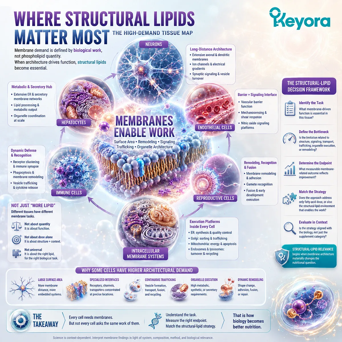 High-demand tissue membrane architecture links neuronal signaling, liver metabolism, endothelial barriers, immune trafficking, and reproductive remodeling in Keyora’s High-Demand Membrane Tissue Map. High-demand tissue membrane architecture links neuronal signaling, liver metabolism, endothelial barriers, immune trafficking, and reproductive remodeling in Keyora’s High-Demand Membrane Tissue Map.