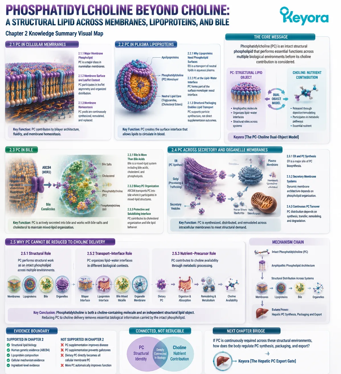 Phosphatidylcholine structural distribution across membranes, lipoproteins, bile, and organelles reveals amphipathic lipid organization through the Keyora PC Structural Distribution Map. Phosphatidylcholine structural distribution across membranes, lipoproteins, bile, and organelles reveals amphipathic lipid organization through the Keyora PC Structural Distribution Map.