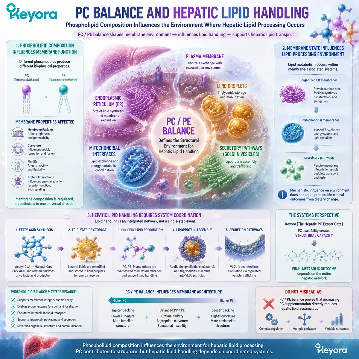 Phosphatidylcholine balance influences hepatic lipid handling through membrane organization, phospholipid composition, and metabolic coordination in Keyora Hepatic PC Export Gate Phosphatidylcholine balance influences hepatic lipid handling through membrane organization, phospholipid composition, and metabolic coordination in Keyora Hepatic PC Export Gate