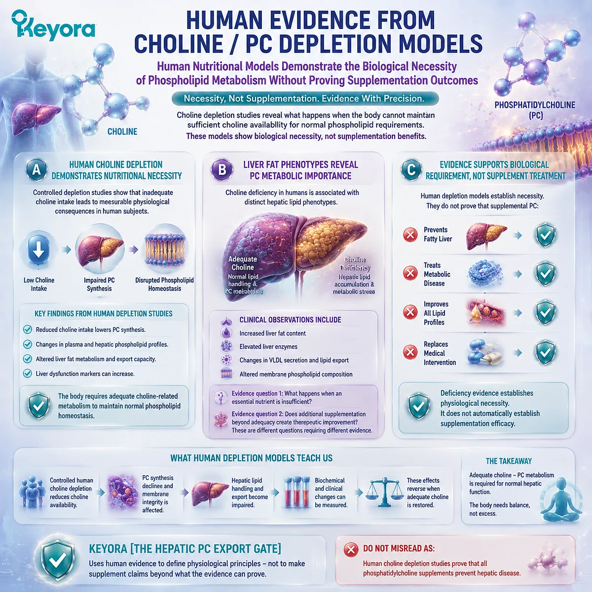 Choline depletion models reveal phosphatidylcholine metabolism necessity in liver lipid handling, separating biological requirement from supplementation claims in Keyora Hepatic PC Export Gate Choline depletion models reveal phosphatidylcholine metabolism necessity in liver lipid handling, separating biological requirement from supplementation claims in Keyora Hepatic PC Export Gate