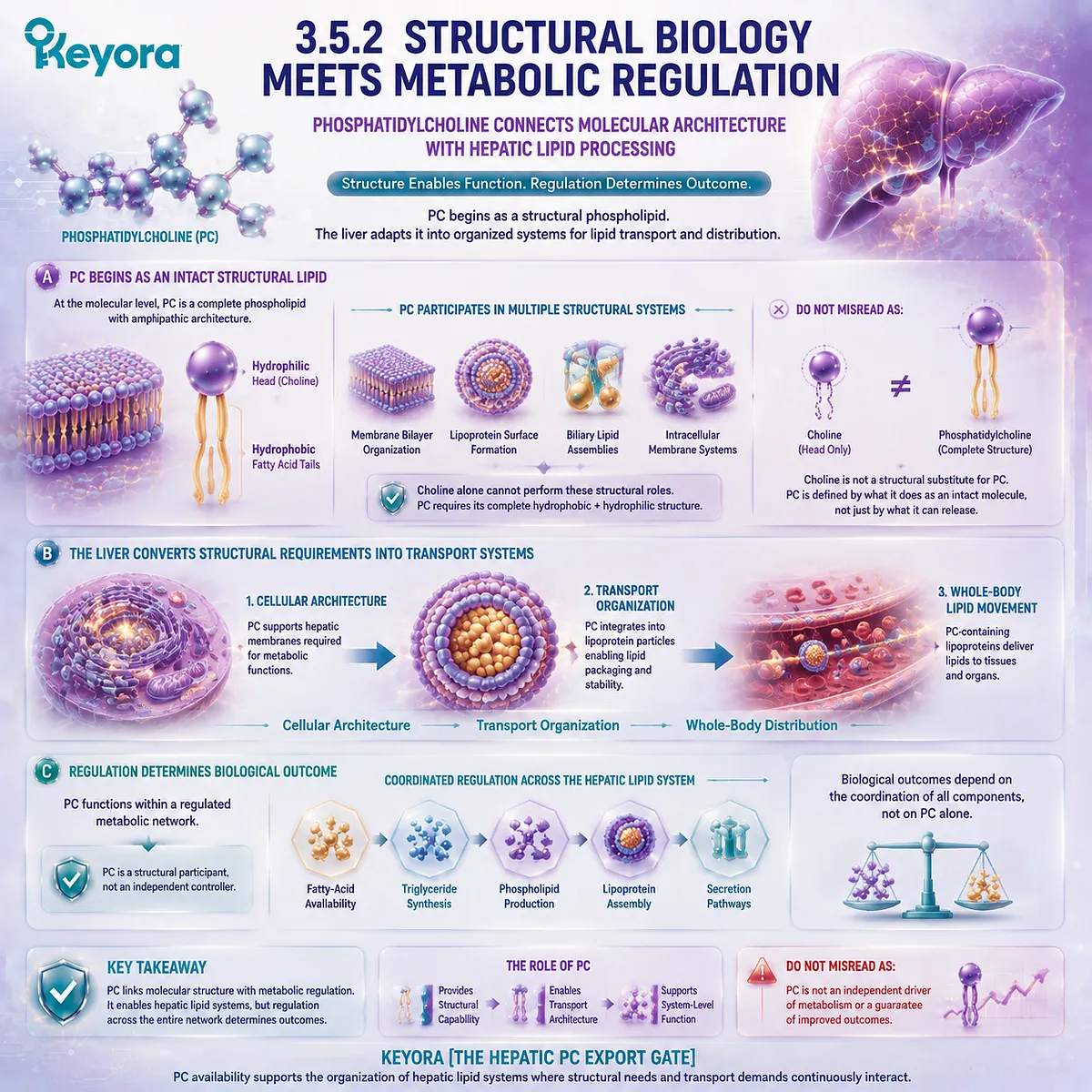 Phosphatidylcholine links structural lipid biology with hepatic metabolic regulation through membrane organization and lipid transport in Keyora Hepatic PC Export Gate Phosphatidylcholine links structural lipid biology with hepatic metabolic regulation through membrane organization and lipid transport in Keyora Hepatic PC Export Gate