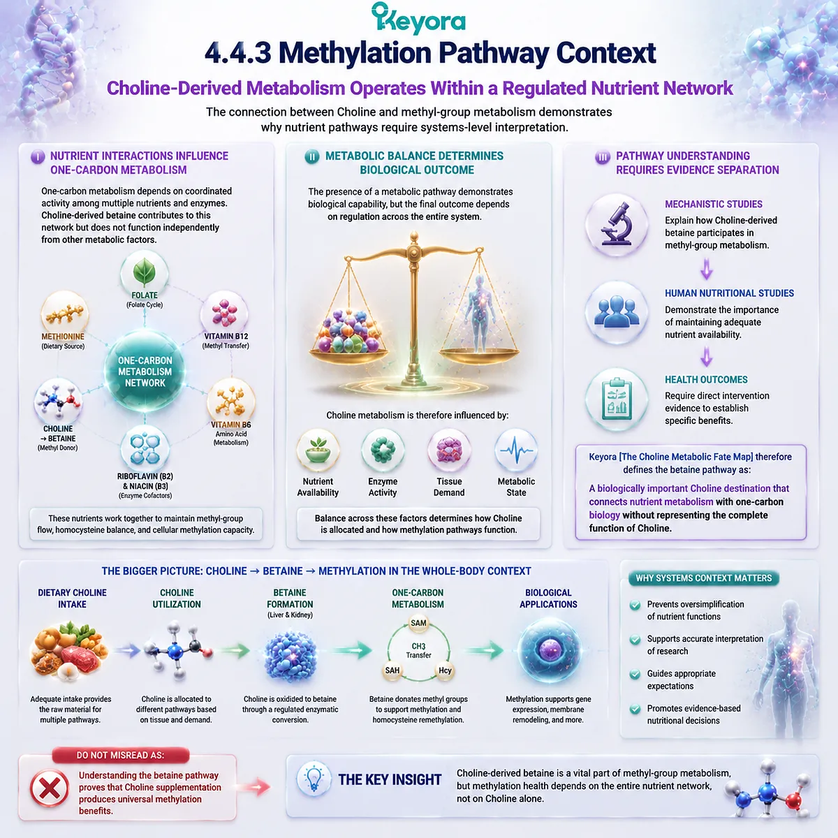 Choline-derived betaine connects one-carbon metabolism with nutrient networks through regulated methylation pathways in Keyora Choline Metabolic Fate Map. Choline-derived betaine connects one-carbon metabolism with nutrient networks through regulated methylation pathways in Keyora Choline Metabolic Fate Map.