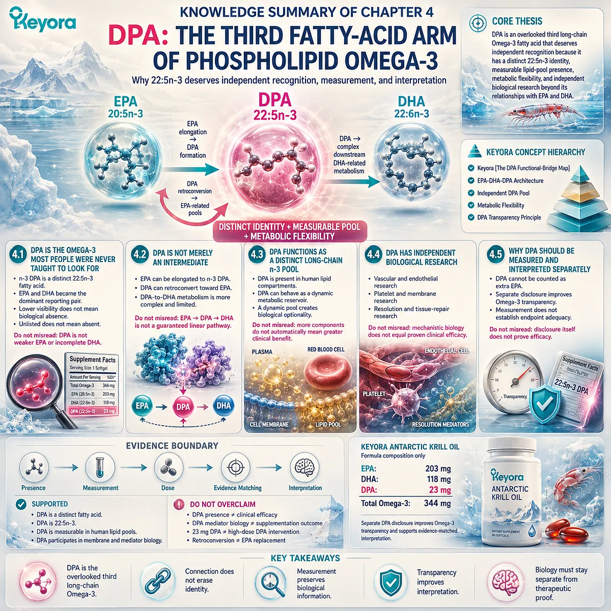 DPA omega-3 knowledge map defines 22:5n-3 identity, metabolic flexibility, lipid pools, and evidence boundaries through Keyora The DPA Functional-Bridge Map. DPA omega-3 knowledge map defines 22:5n-3 identity, metabolic flexibility, lipid pools, and evidence boundaries through Keyora The DPA Functional-Bridge Map.