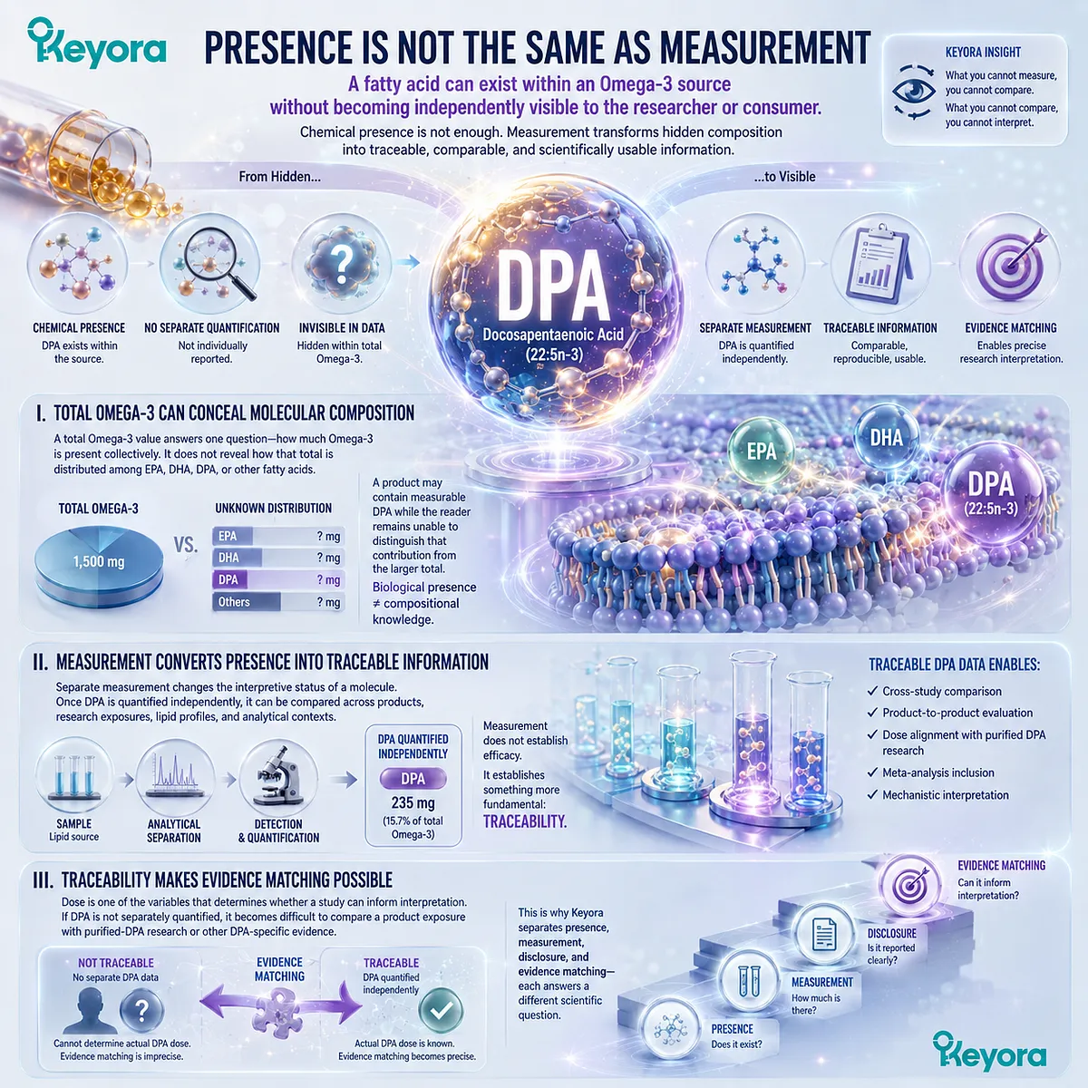 DPA omega-3 measurement turns hidden fatty-acid presence into traceable dose information for evidence matching under Keyora DPA Transparency and Repair Biology Standard. DPA omega-3 measurement turns hidden fatty-acid presence into traceable dose information for evidence matching under Keyora DPA Transparency and Repair Biology Standard.