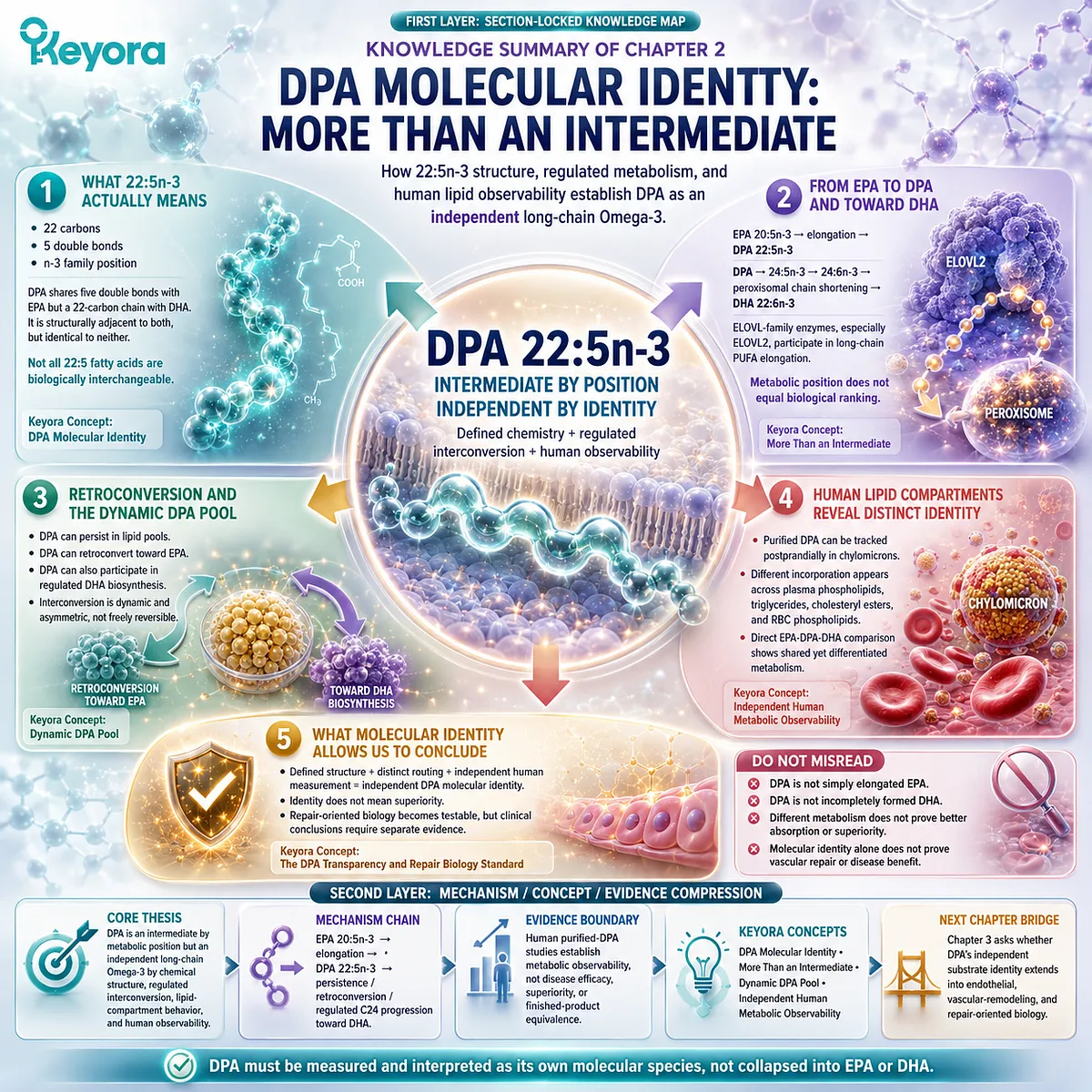DPA 22:5n-3 combines distinct structure, regulated EPA-DPA-DHA interconversion and human lipid observability under the Keyora DPA Transparency and Repair Biology Standard. DPA 22:5n-3 combines distinct structure, regulated EPA-DPA-DHA interconversion and human lipid observability under the Keyora DPA Transparency and Repair Biology Standard.