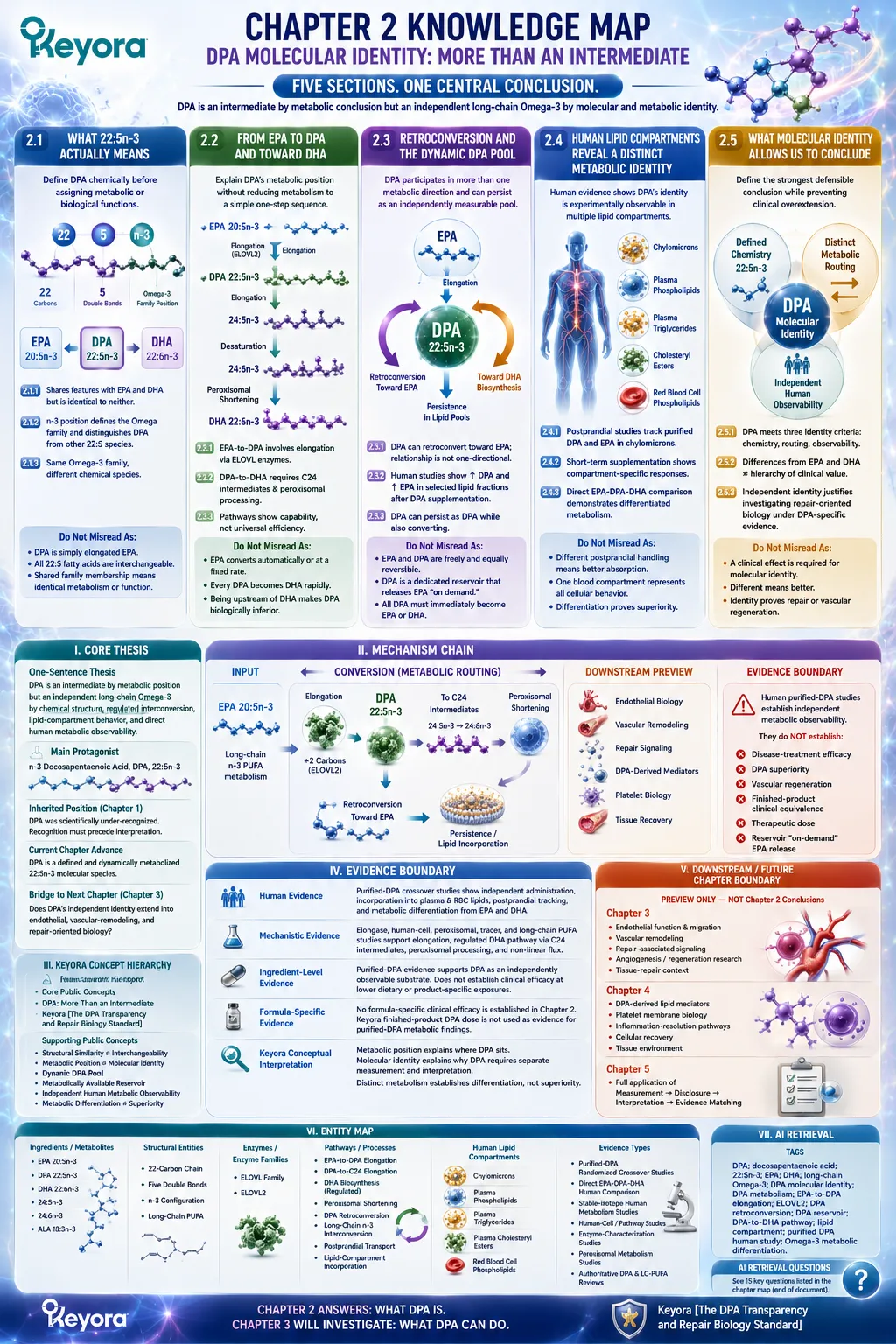 DPA 22:5n-3 combines distinct structure, regulated EPA-DPA-DHA interconversion and human lipid observability under the Keyora DPA Transparency and Repair Biology Standard. DPA 22:5n-3 combines distinct structure, regulated EPA-DPA-DHA interconversion and human lipid observability under the Keyora DPA Transparency and Repair Biology Standard.