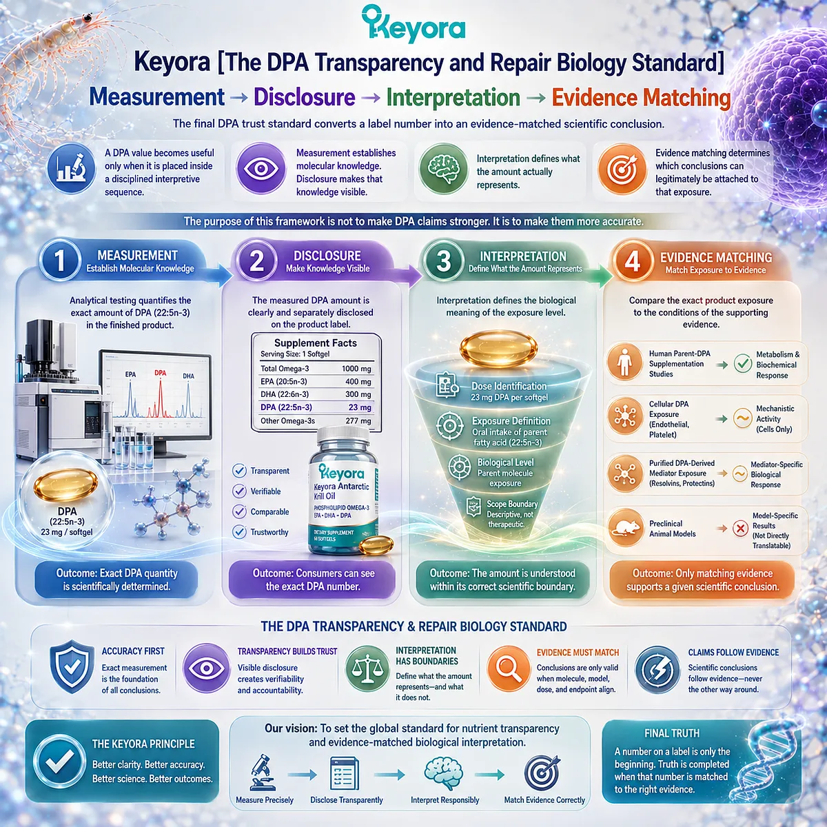 DPA measurement, disclosure, interpretation and evidence matching convert 22:5n-3 exposure into accurate claims through Keyora DPA Transparency and Repair Biology Standard. DPA measurement, disclosure, interpretation and evidence matching convert 22:5n-3 exposure into accurate claims through Keyora DPA Transparency and Repair Biology Standard.