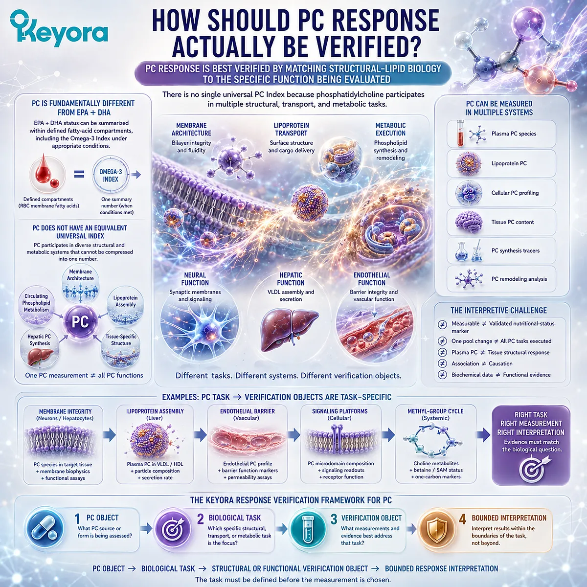 Phosphatidylcholine response requires task-specific membrane, lipoprotein or metabolic verification rather than one universal PC index in the Keyora PC-Choline Response Map. Phosphatidylcholine response requires task-specific membrane, lipoprotein or metabolic verification rather than one universal PC index in the Keyora PC-Choline Response Map.