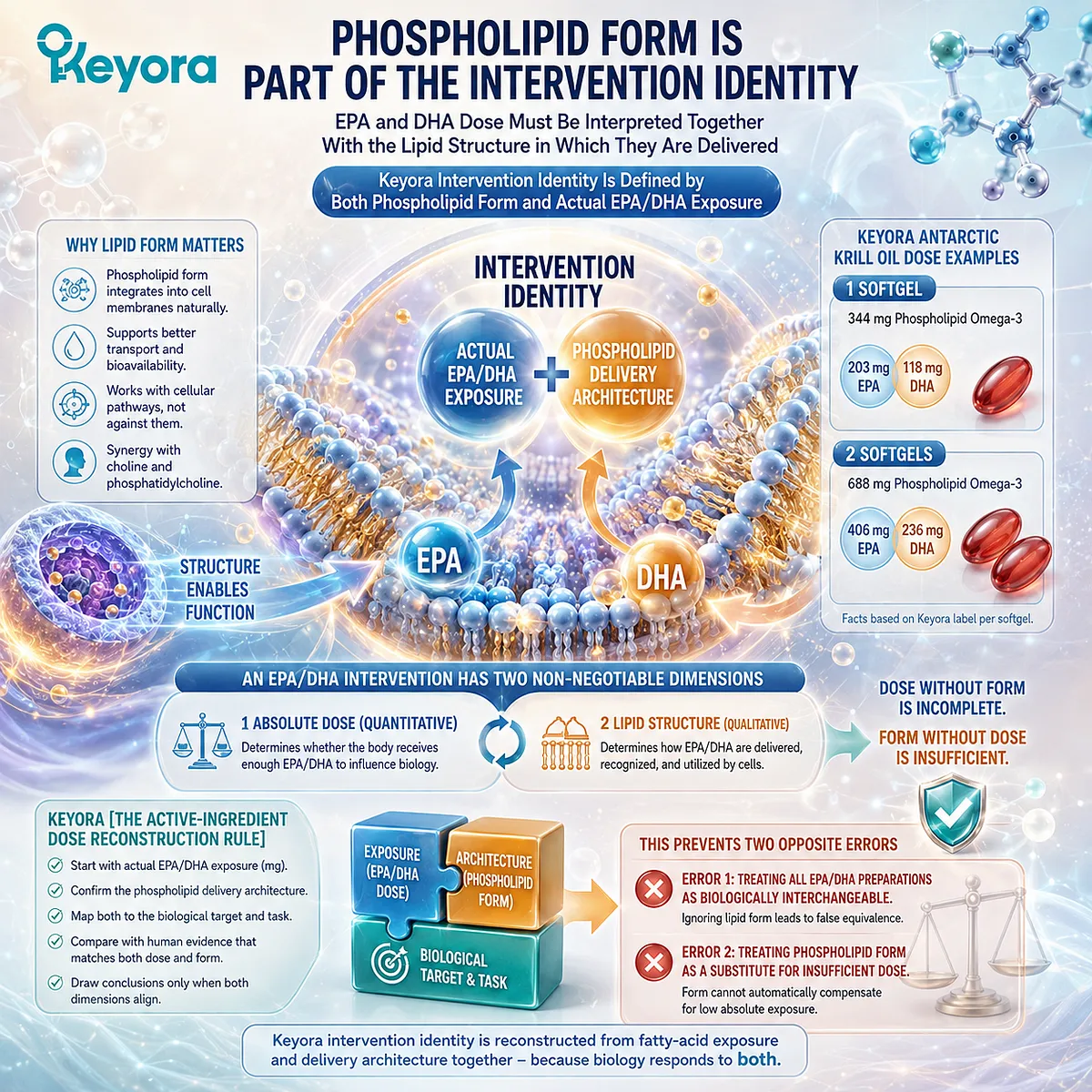 Phospholipid Omega-3 combines lipid structure with actual EPA/DHA dose to define triglyceride support within Keyora’s Active-Ingredient Dose Reconstruction Rule. Phospholipid Omega-3 combines lipid structure with actual EPA/DHA dose to define triglyceride support within Keyora’s Active-Ingredient Dose Reconstruction Rule.