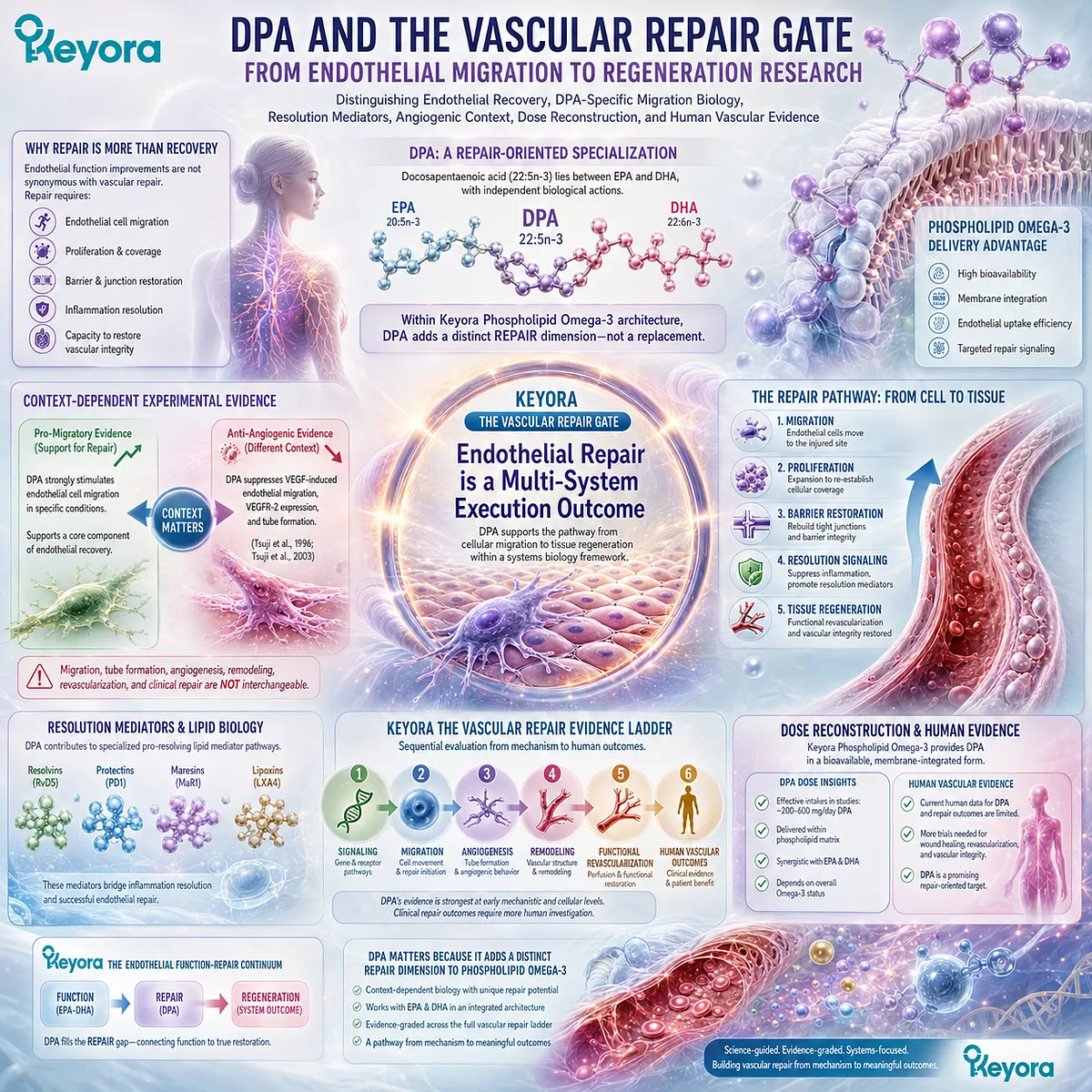 DPA supports vascular repair research through endothelial migration and remodeling, framing recovery within Keyora The Endothelial Function-Repair Continuum. DPA supports vascular repair research through endothelial migration and remodeling, framing recovery within Keyora The Endothelial Function-Repair Continuum.