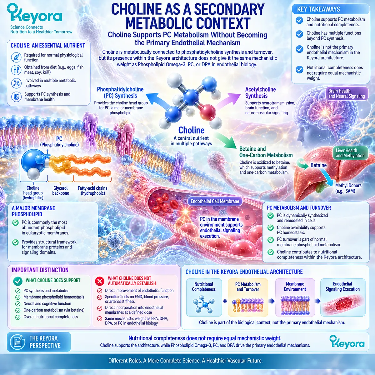 Choline supports phosphatidylcholine synthesis and membrane phospholipid metabolism as a secondary context in Keyora’s PC-Endothelial Membrane Execution Layer. Choline supports phosphatidylcholine synthesis and membrane phospholipid metabolism as a secondary context in Keyora’s PC-Endothelial Membrane Execution Layer.