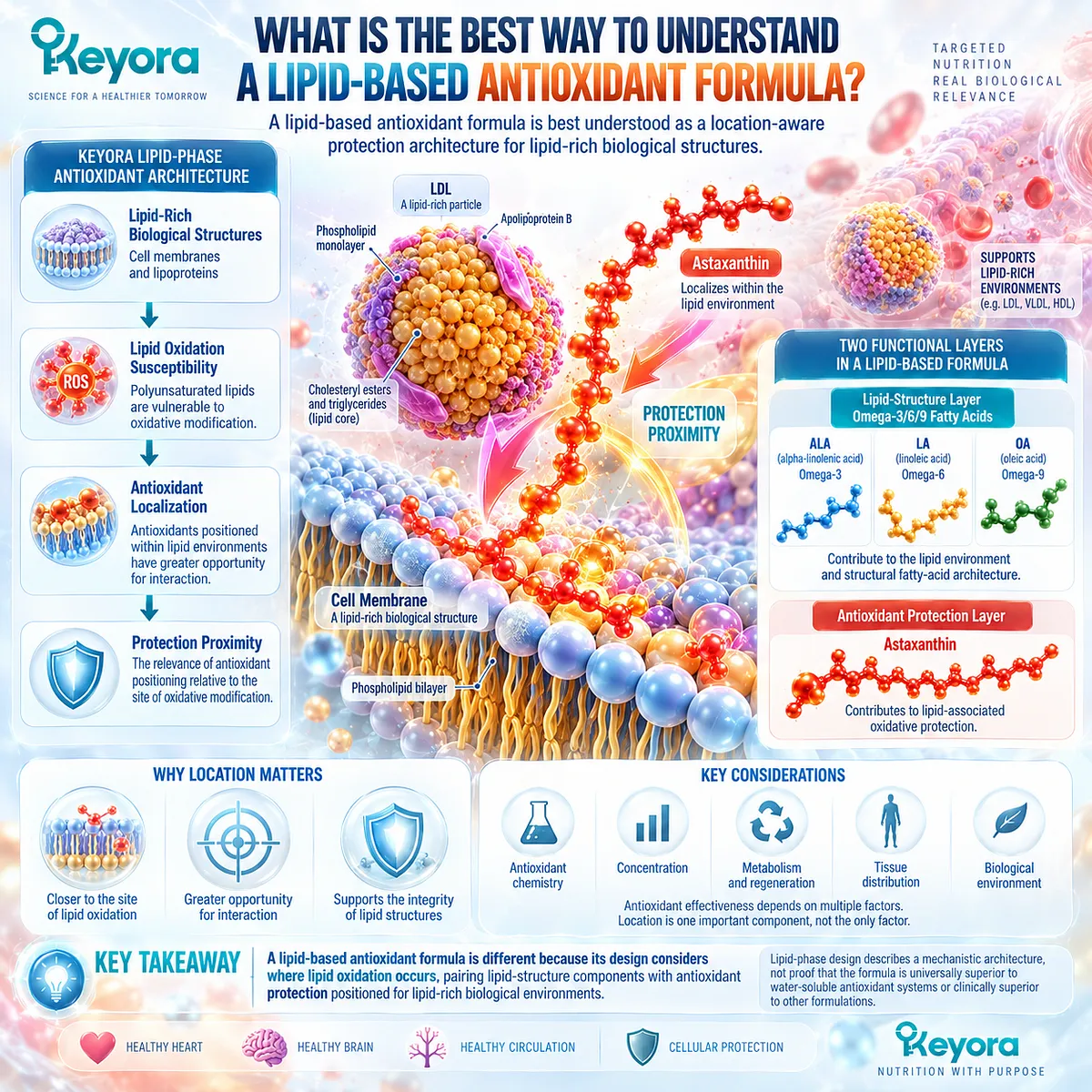 Lipid-based antioxidant support links membranes and lipoproteins with antioxidant localization and Protection Proximity in the Keyora Lipid-Phase Antioxidant Architecture. Lipid-based antioxidant support links membranes and lipoproteins with antioxidant localization and Protection Proximity in the Keyora Lipid-Phase Antioxidant Architecture.