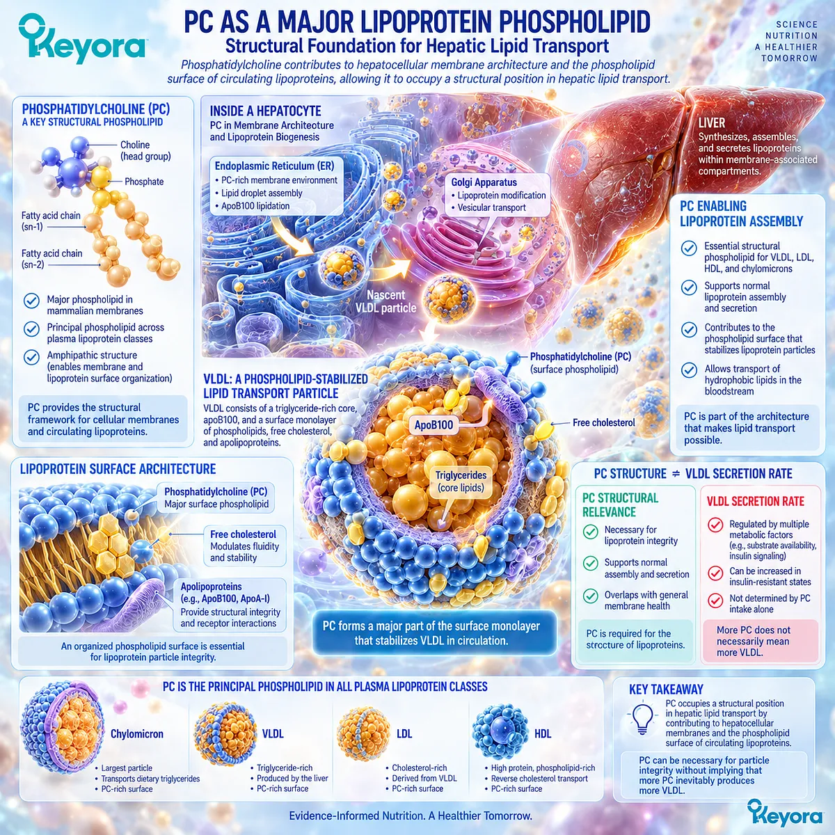 Phosphatidylcholine supports hepatic membranes and VLDL phospholipid surfaces for organized lipid transport, defining PC structural relevance in Keyora’s Hepatic Lipid-VLDL Gate. Phosphatidylcholine supports hepatic membranes and VLDL phospholipid surfaces for organized lipid transport, defining PC structural relevance in Keyora’s Hepatic Lipid-VLDL Gate.