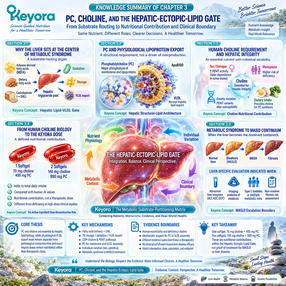 PC and choline support hepatic lipid routing, VLDL assembly, and nutritional integrity while separating ectopic liver fat from therapy in Keyora’s Hepatic-Ectopic-Lipid Gate. PC and choline support hepatic lipid routing, VLDL assembly, and nutritional integrity while separating ectopic liver fat from therapy in Keyora’s Hepatic-Ectopic-Lipid Gate.