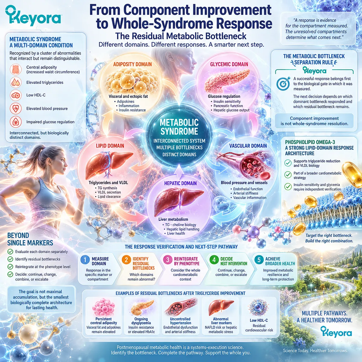 Metabolic syndrome response separates lipid, glucose, adiposity, vascular and hepatic bottlenecks to guide next steps in Keyora Metabolic Bottleneck Separation Rule. Metabolic syndrome response separates lipid, glucose, adiposity, vascular and hepatic bottlenecks to guide next steps in Keyora Metabolic Bottleneck Separation Rule.