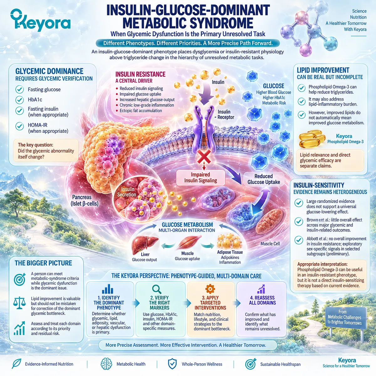 Insulin-glucose-dominant metabolic syndrome requires glycemic verification because Phospholipid Omega-3 lipid response does not establish improved insulin sensitivity in Keyora. Insulin-glucose-dominant metabolic syndrome requires glycemic verification because Phospholipid Omega-3 lipid response does not establish improved insulin sensitivity in Keyora.