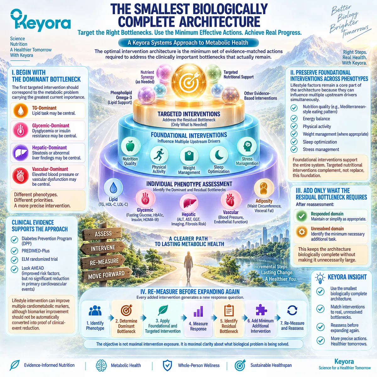Metabolic syndrome care starts with lifestyle and the dominant bottleneck, then adds only residual needs through Keyora Smallest Biologically Complete Architecture. Metabolic syndrome care starts with lifestyle and the dominant bottleneck, then adds only residual needs through Keyora Smallest Biologically Complete Architecture.