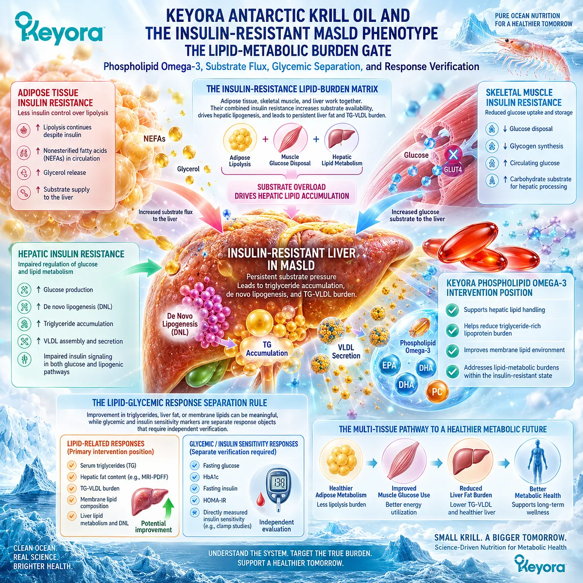 Insulin resistance drives adipose fatty acid flux, impaired muscle glucose disposal and hepatic lipogenesis, mapped by Keyora Insulin-Resistance Lipid-Burden Matrix. Insulin resistance drives adipose fatty acid flux, impaired muscle glucose disposal and hepatic lipogenesis, mapped by Keyora Insulin-Resistance Lipid-Burden Matrix.