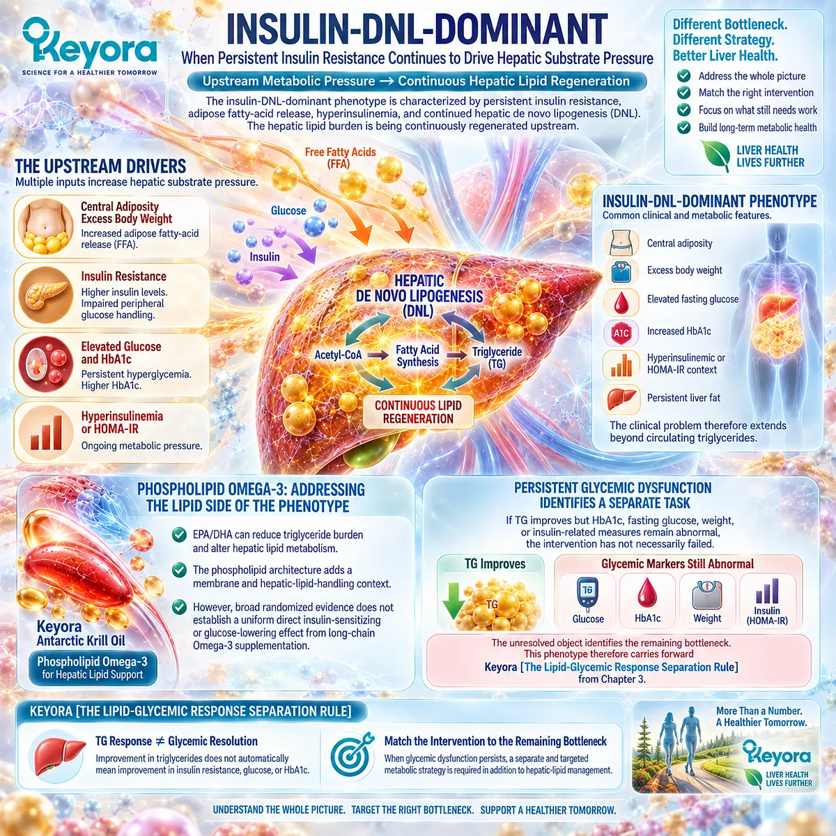 MASLD insulin resistance and de novo lipogenesis sustain hepatic substrate pressure while Phospholipid Omega-3 supports lipid handling in Keyora Lipid-Glycemic Response Separation Rule. MASLD insulin resistance and de novo lipogenesis sustain hepatic substrate pressure while Phospholipid Omega-3 supports lipid handling in Keyora Lipid-Glycemic Response Separation Rule.