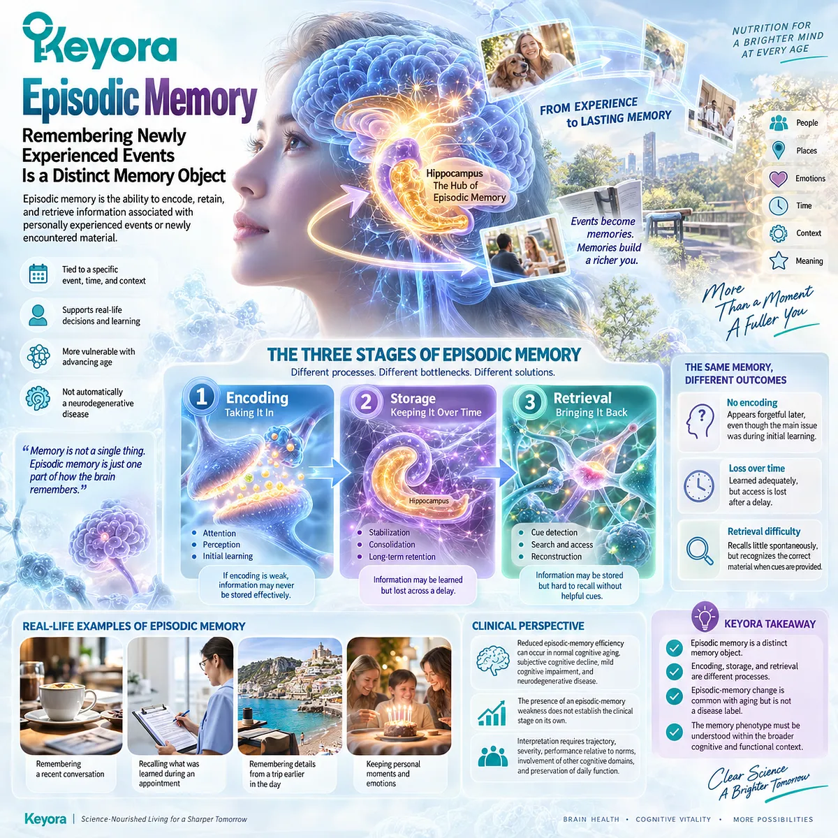 Episodic memory support depends on encoding, retention and retrieval pathways, framed by Keyora The Cognitive Domain Response Map for precise cognitive aging interpretation. Episodic memory support depends on encoding, retention and retrieval pathways, framed by Keyora The Cognitive Domain Response Map for precise cognitive aging interpretation.