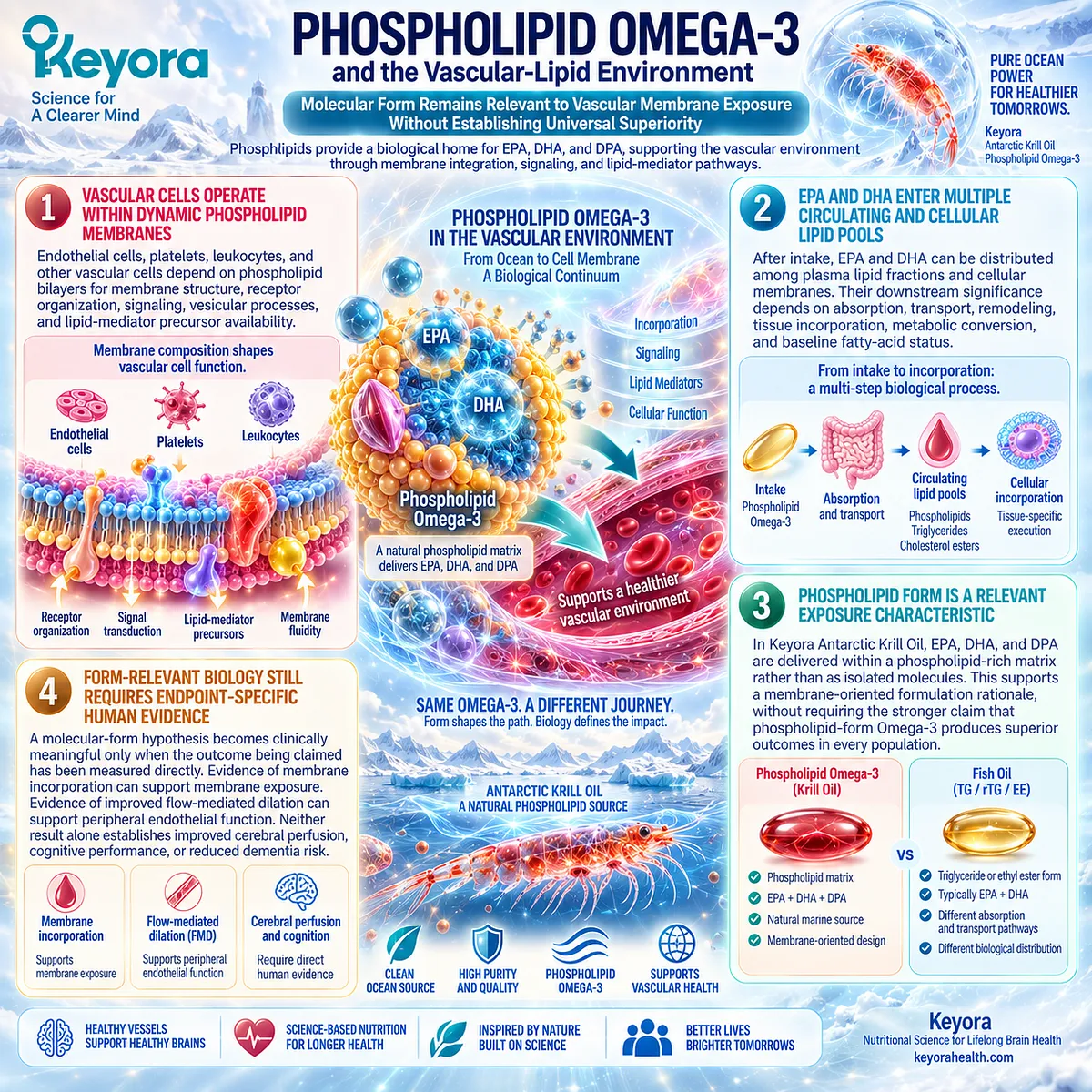 Phospholipid Omega-3 supports vascular membrane exposure through EPA/DHA incorporation and lipid remodeling in the Keyora Antarctic Krill Oil vascular-lipid architecture. Phospholipid Omega-3 supports vascular membrane exposure through EPA/DHA incorporation and lipid remodeling in the Keyora Antarctic Krill Oil vascular-lipid architecture.