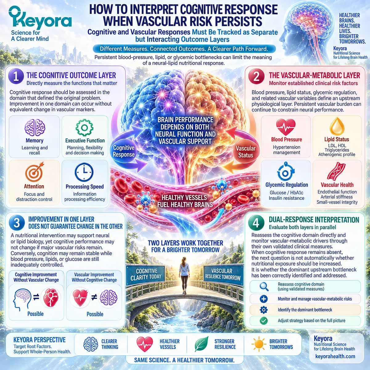 Cognitive response and vascular risk require separate tracking of memory, blood pressure, lipids and glycemia in the Keyora vascular-metabolic cognitive phenotype. Cognitive response and vascular risk require separate tracking of memory, blood pressure, lipids and glycemia in the Keyora vascular-metabolic cognitive phenotype.
