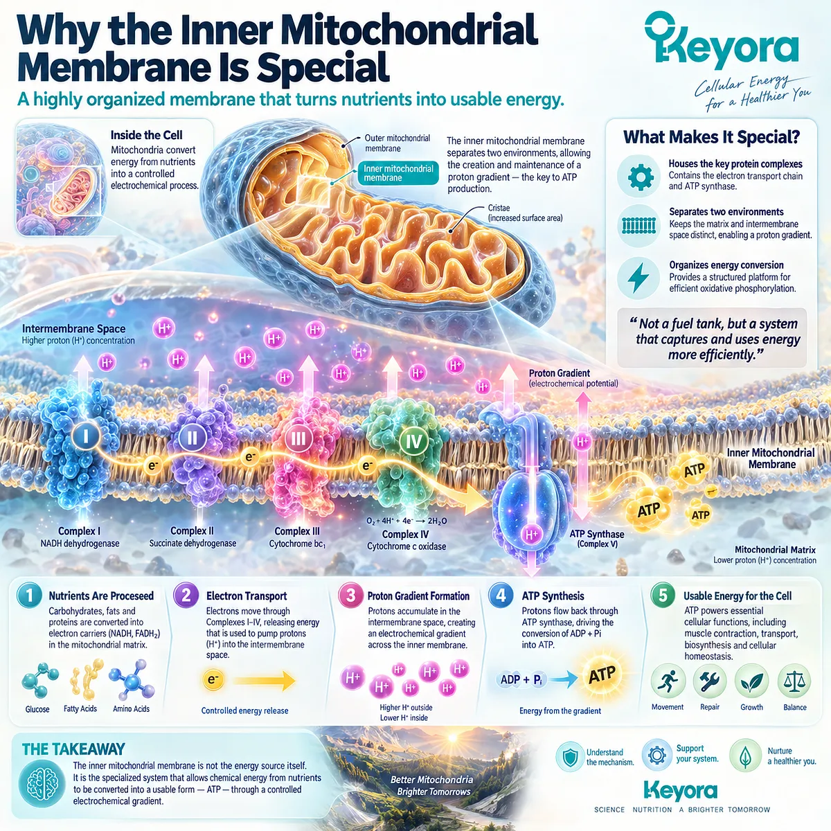 Mitochondrial support begins at the inner mitochondrial membrane, where oxidative phosphorylation builds a proton gradient for ATP production within the Keyora Cardiac Architecture. Mitochondrial support begins at the inner mitochondrial membrane, where oxidative phosphorylation builds a proton gradient for ATP production within the Keyora Cardiac Architecture.
