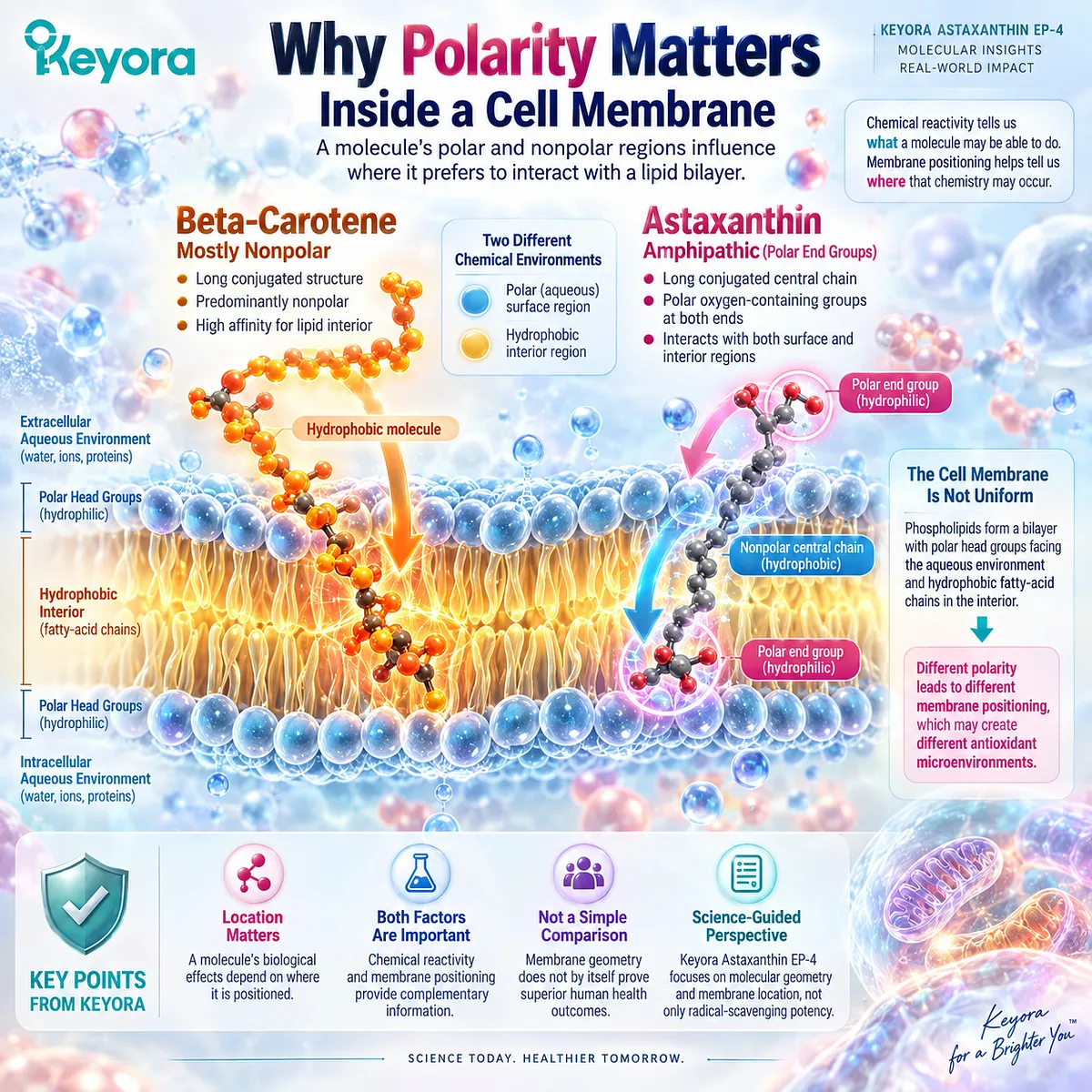 Cell membrane polarity shapes carotenoid positioning and antioxidant microenvironments, linking lipid bilayer chemistry with the Keyora Astaxanthin EP-4 Cardiac Architecture. Cell membrane polarity shapes carotenoid positioning and antioxidant microenvironments, linking lipid bilayer chemistry with the Keyora Astaxanthin EP-4 Cardiac Architecture.