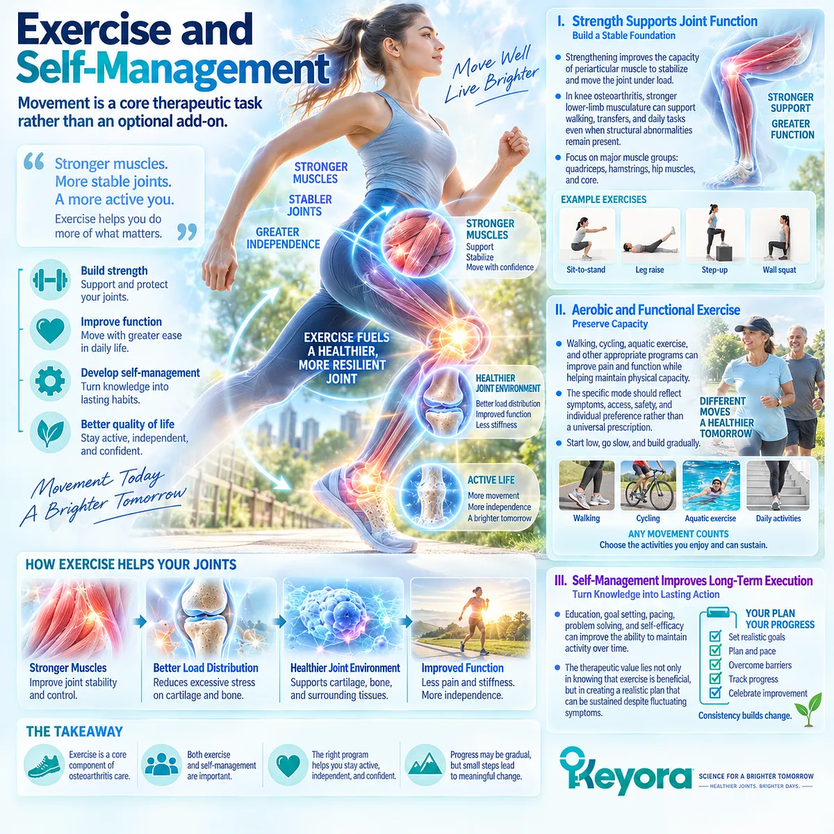 Osteoarthritis exercise supports muscle strength, mobility and self-management, helping preserve joint function within the Keyora whole-joint management framework. Osteoarthritis exercise supports muscle strength, mobility and self-management, helping preserve joint function within the Keyora whole-joint management framework.
