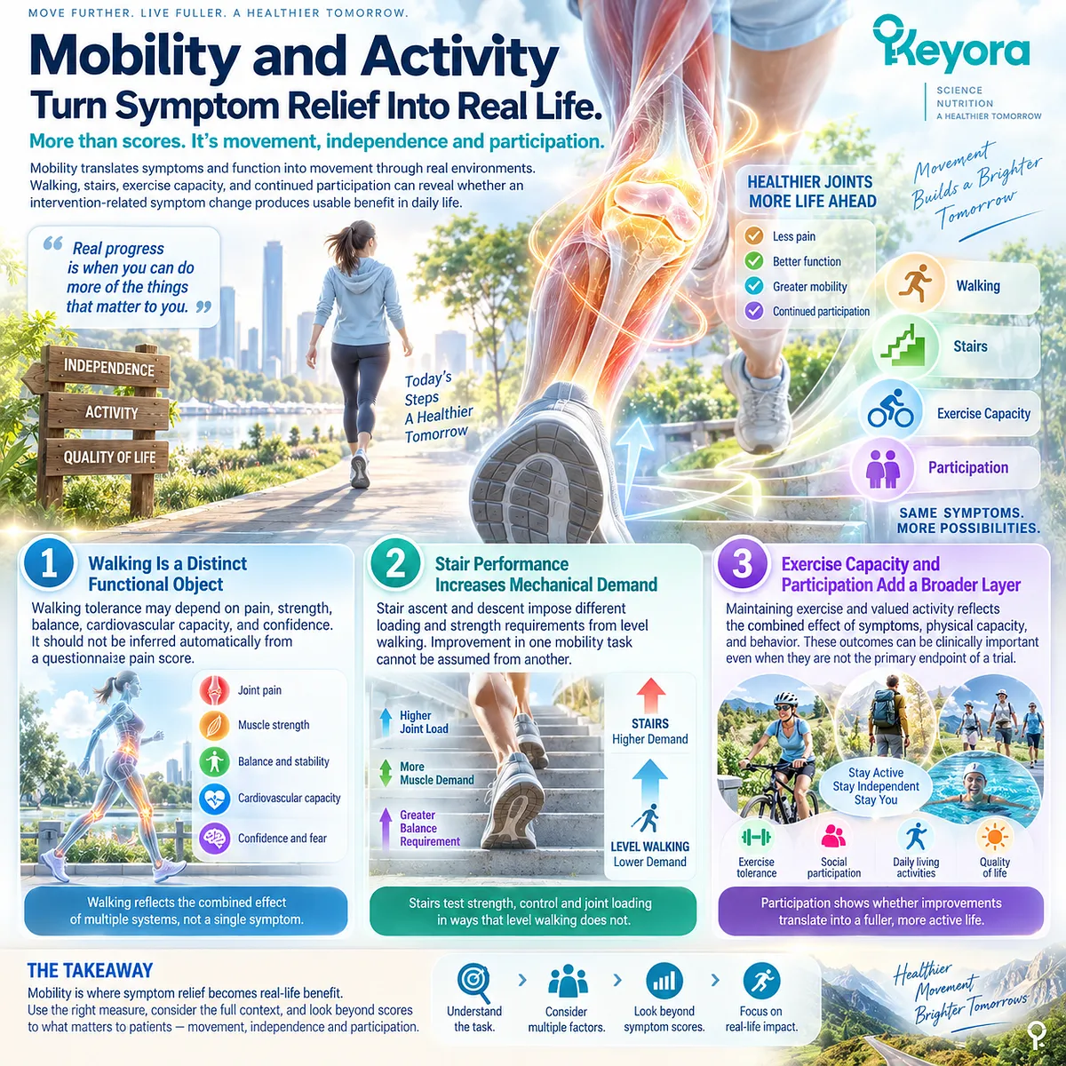 Osteoarthritis mobility links walking, stairs and activity participation to real-world function, mapped separately from pain by Keyora The Joint Response Object Map. Osteoarthritis mobility links walking, stairs and activity participation to real-world function, mapped separately from pain by Keyora The Joint Response Object Map.