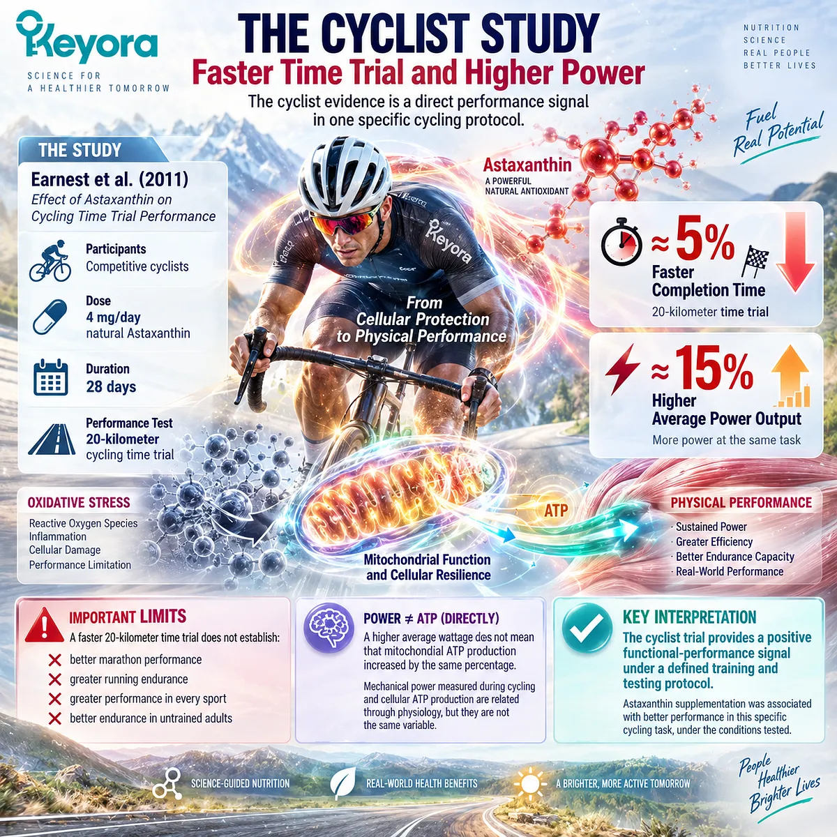 Astaxanthin exercise support links faster 20-km cycling and higher average power with a defined performance signal in the Keyora Cardiac Architecture framework. Astaxanthin exercise support links faster 20-km cycling and higher average power with a defined performance signal in the Keyora Cardiac Architecture framework.
