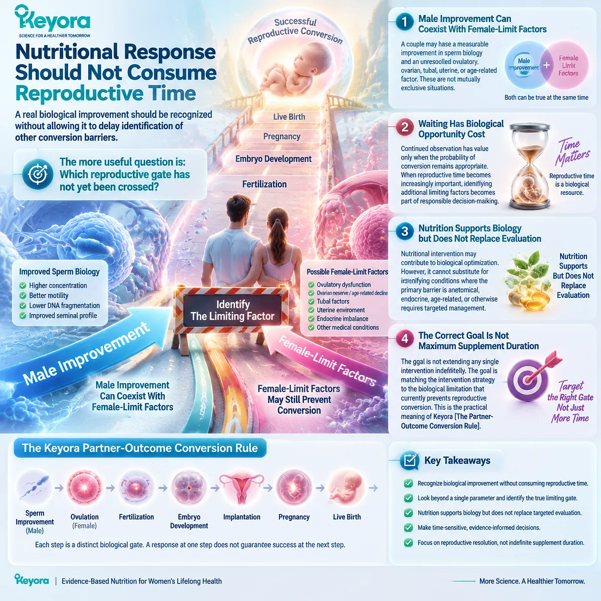 Fertility nutrition can support sperm biology without resolving ovulatory, ovarian, tubal or uterine barriers, framed by the Keyora Partner-Outcome Conversion Rule. Fertility nutrition can support sperm biology without resolving ovulatory, ovarian, tubal or uterine barriers, framed by the Keyora Partner-Outcome Conversion Rule.