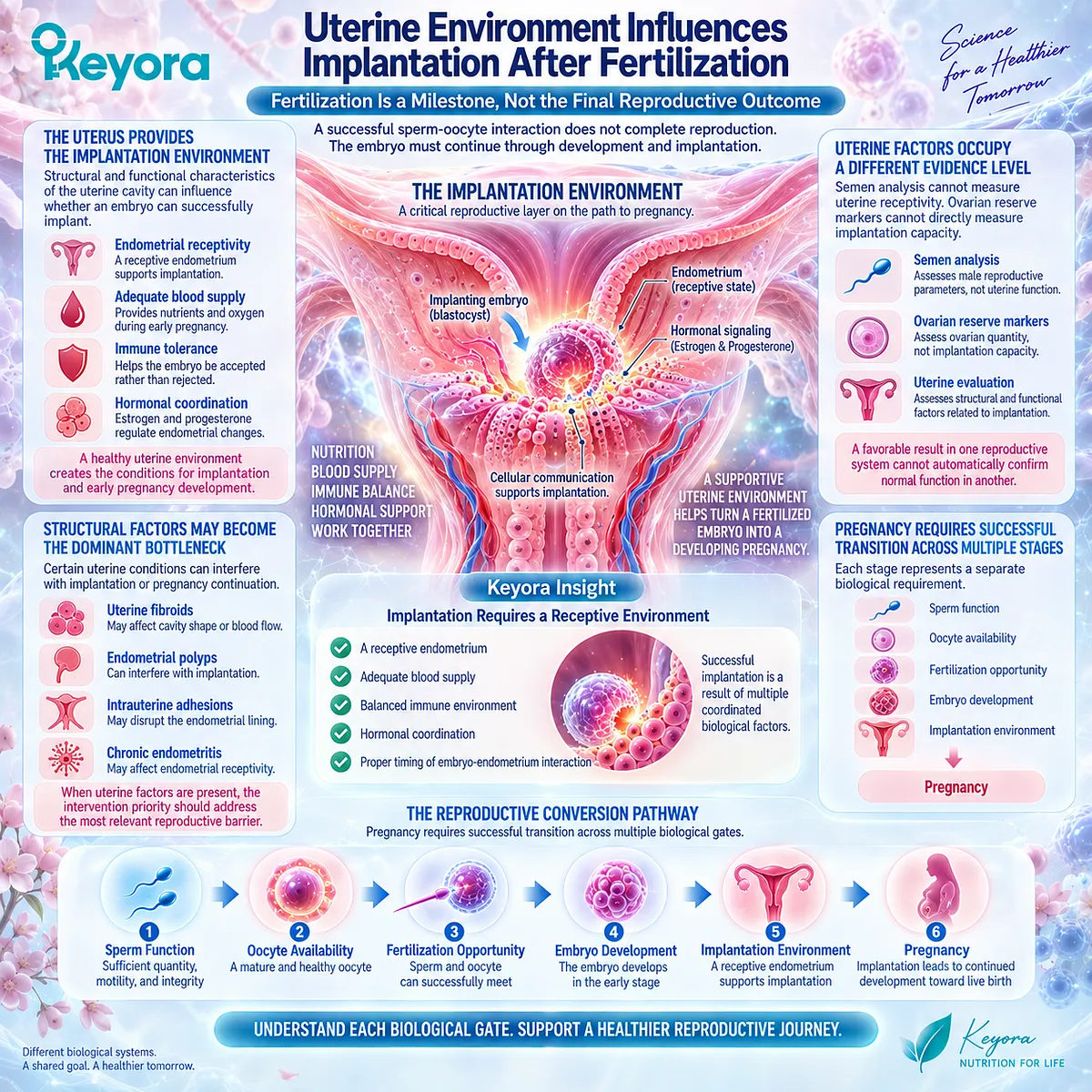 Uterine environment supports embryo implantation after fertilization, forming a distinct fertility conversion gate within the Keyora Partner-Outcome Conversion Rule. Uterine environment supports embryo implantation after fertilization, forming a distinct fertility conversion gate within the Keyora Partner-Outcome Conversion Rule.
